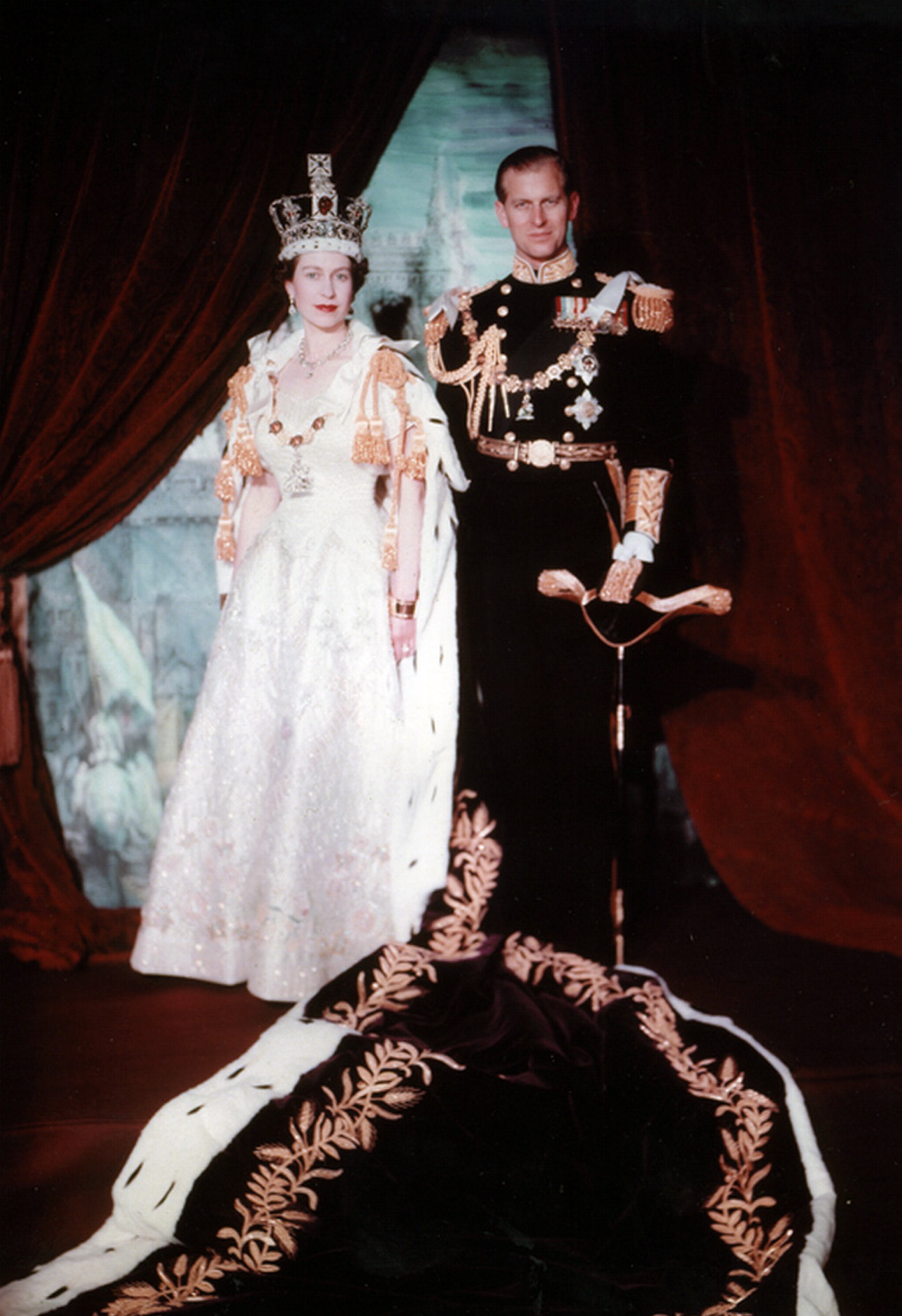 Queen Elizabeth II, of England, with her consort, Prince Phillip after the Coronation in 1953. | Source: Getty Images