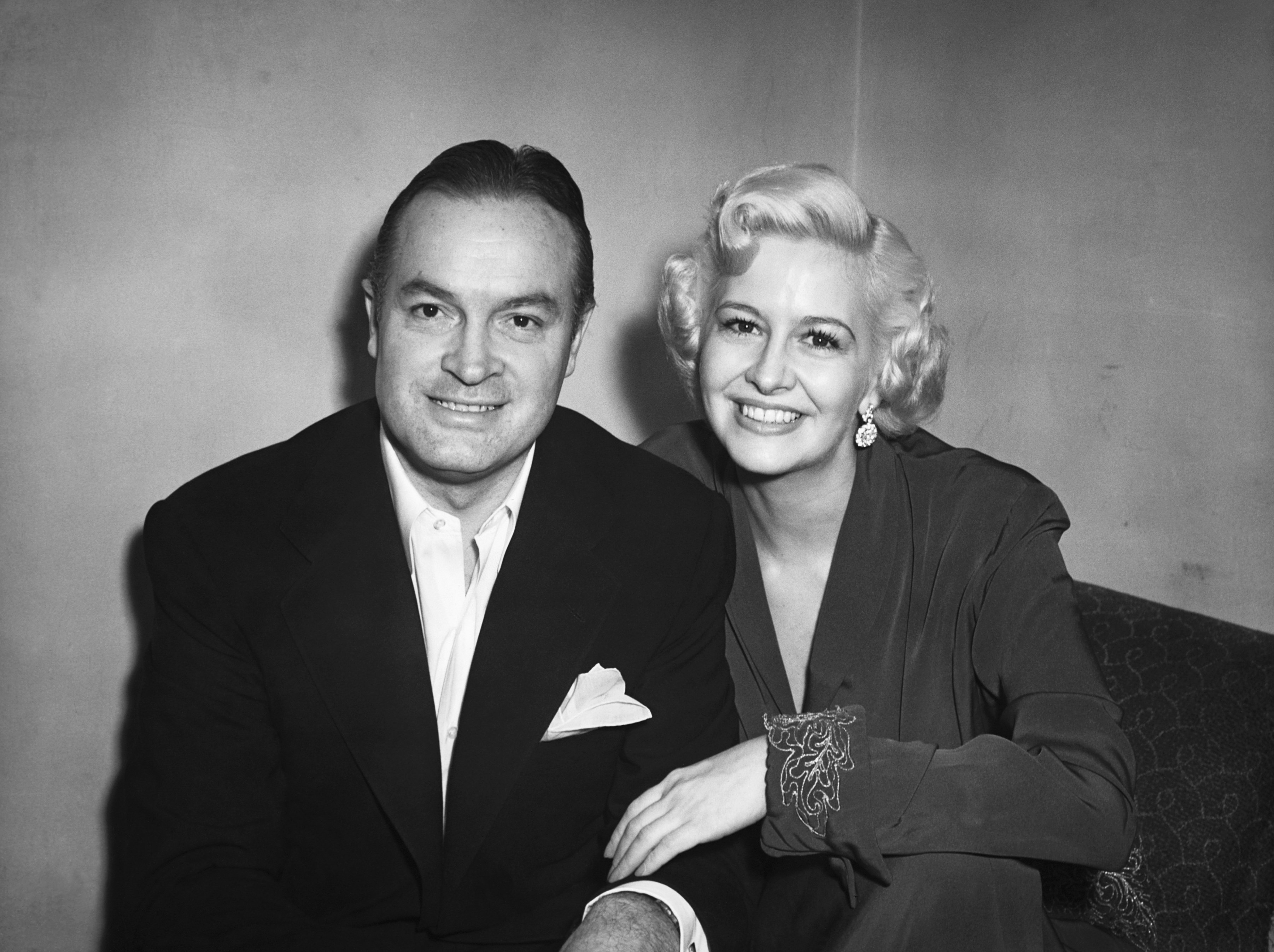 Bob Hope and Marilyn Maxwell at the Prince of Wales Theatre circa 1951 | Source: Getty Images