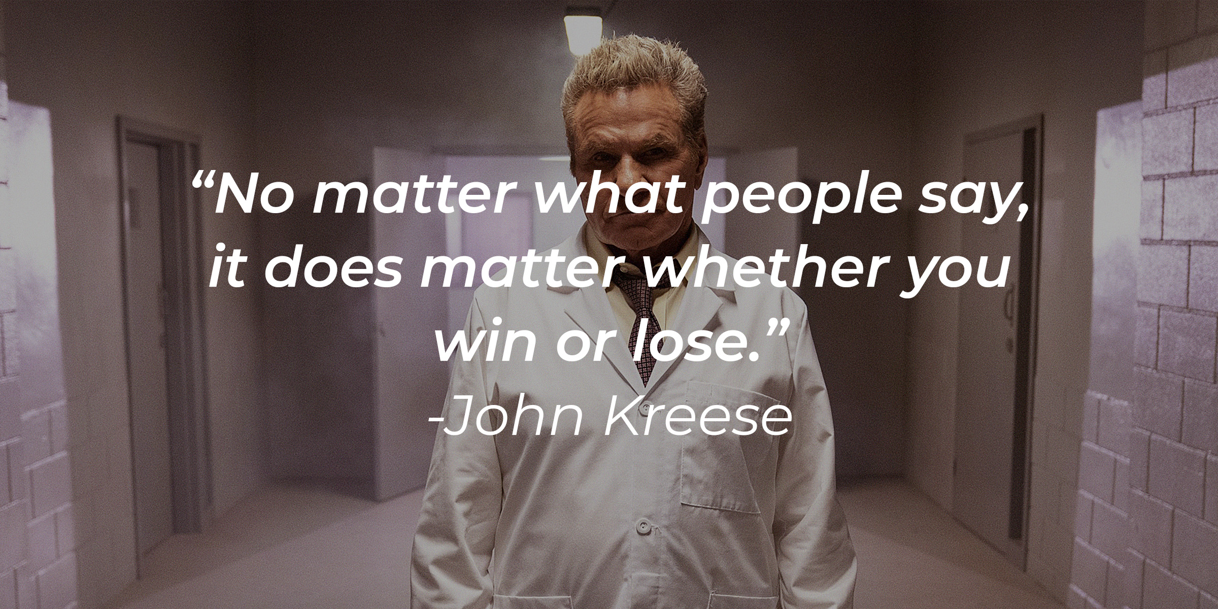 John Kreese, with his quote: “No matter what people say, it does matter whether you win or lose.” │ Source: facebook.com/CobraKaiSeries