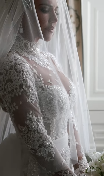 A closer look at Erin McGregor's dress on her and Terry Kavanagh's wedding day, August 17, 2024 | Source: Instagram/odicci_films