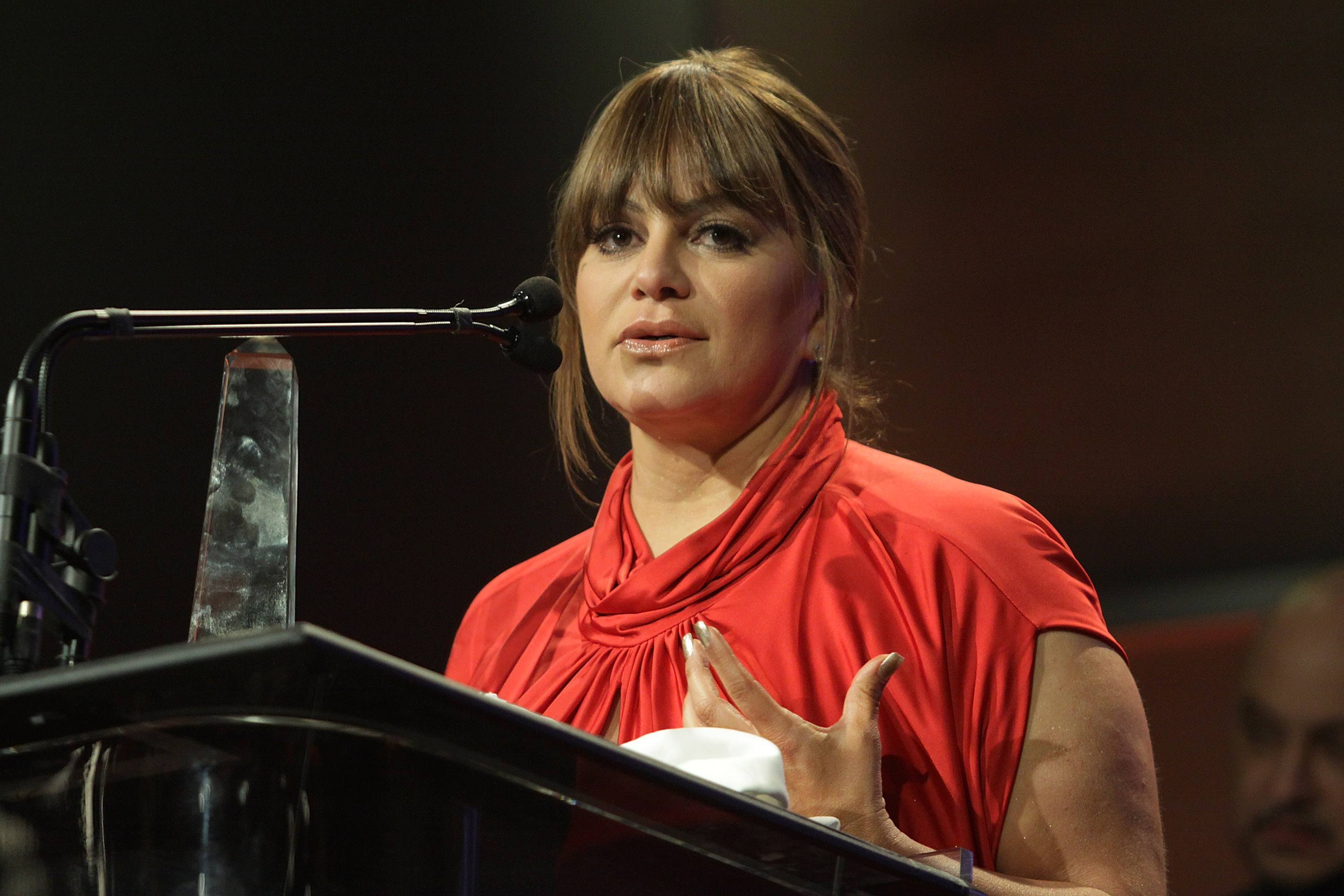 Jenni Rivera speaks during the 27th Annual Imagen Awards at The Beverly Hilton Hotel on August 10, 2012, in Beverly Hills, California. | Source: Getty Images