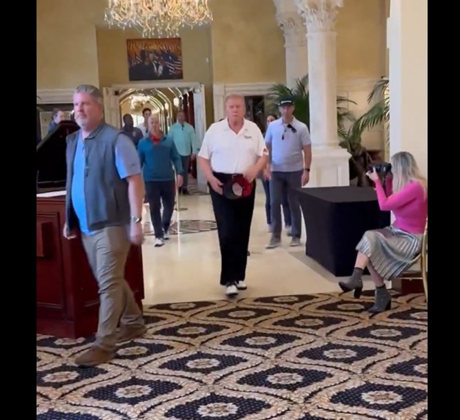 Donald Trump at Mar-a-Lago's Palm Beach club on December 18, 2024 | Source: X/End Wokeness