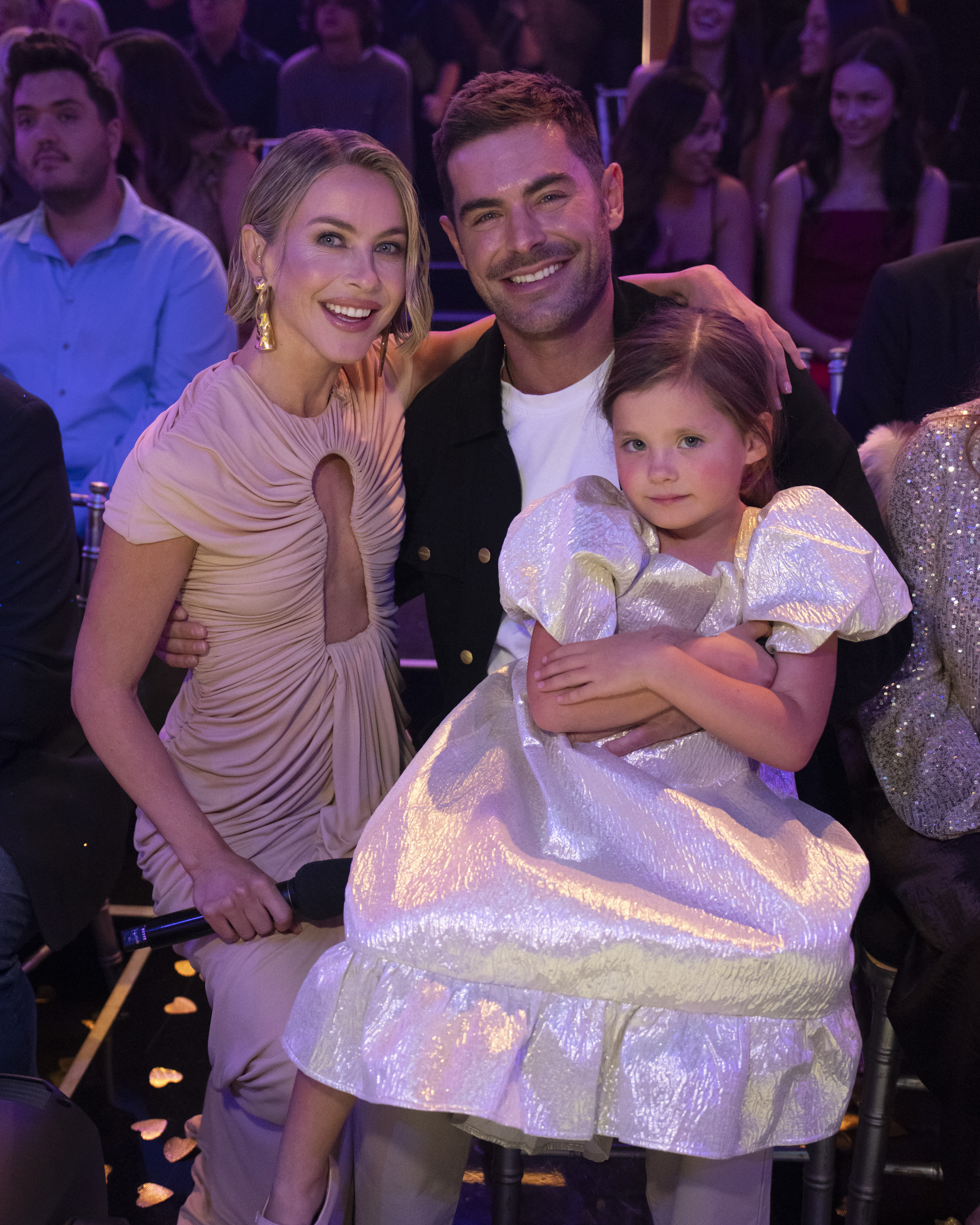 Julianne Hough, Zac, and Olivia Efron on Prince Night (Semi-Finals) on "Dancing with the Stars" on November 18, 2025 | Source: Getty Images