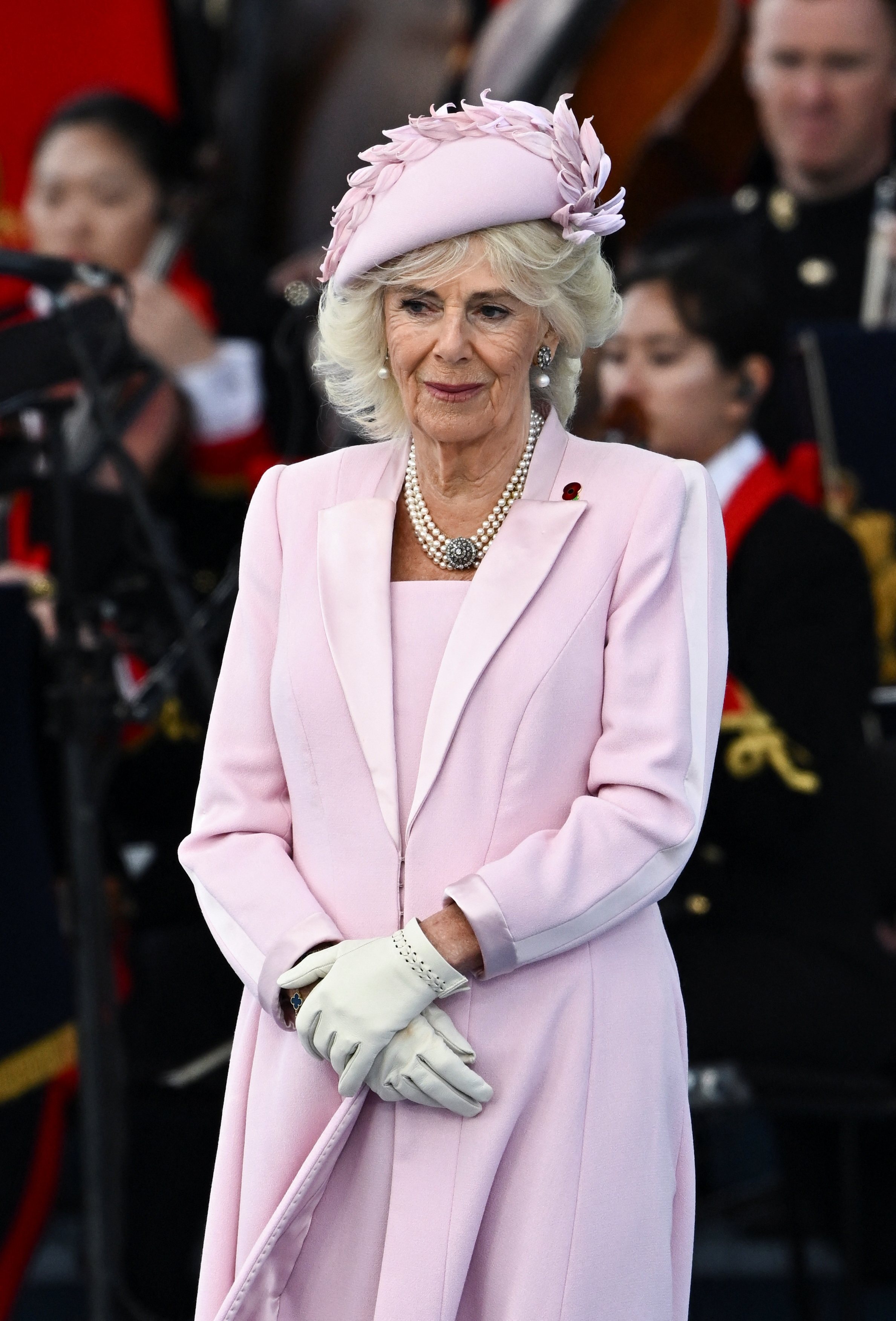 Queen Camilla on June 5, 2024, in Portsmouth, England | Source: Getty Images