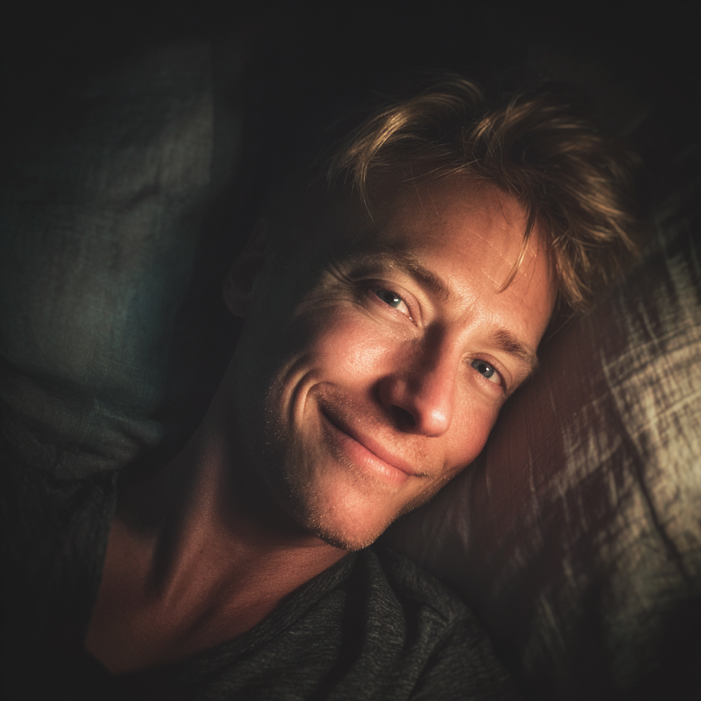 A man lying in bed | Source: Midjourney