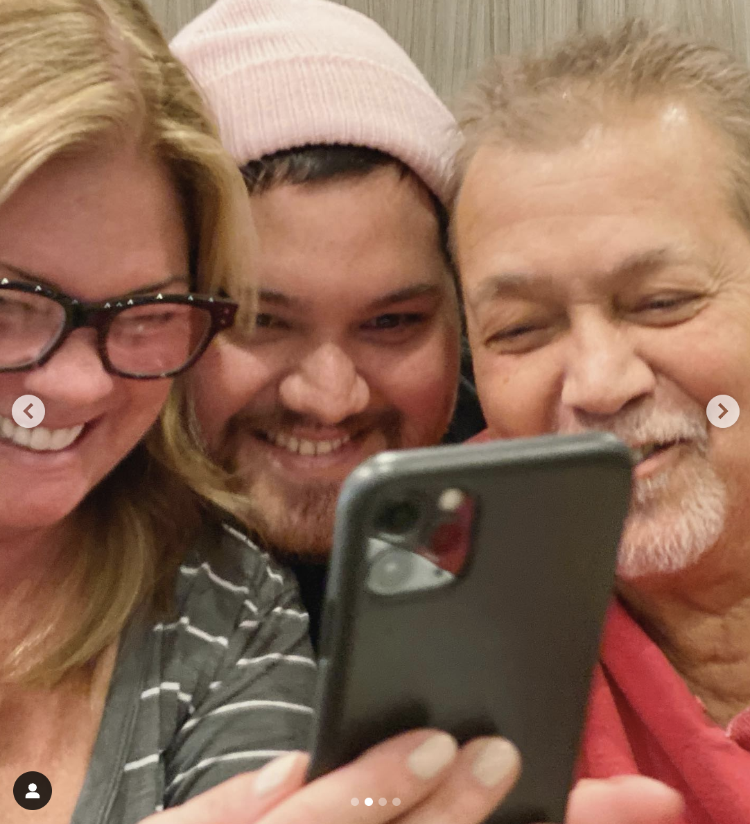 Valerie Bertinelli, Wolfgang Van Halen, and Eddie Van Halen, as seen in a photo dated October 25, 2019 | Source: Instagram/wolfvanhalen