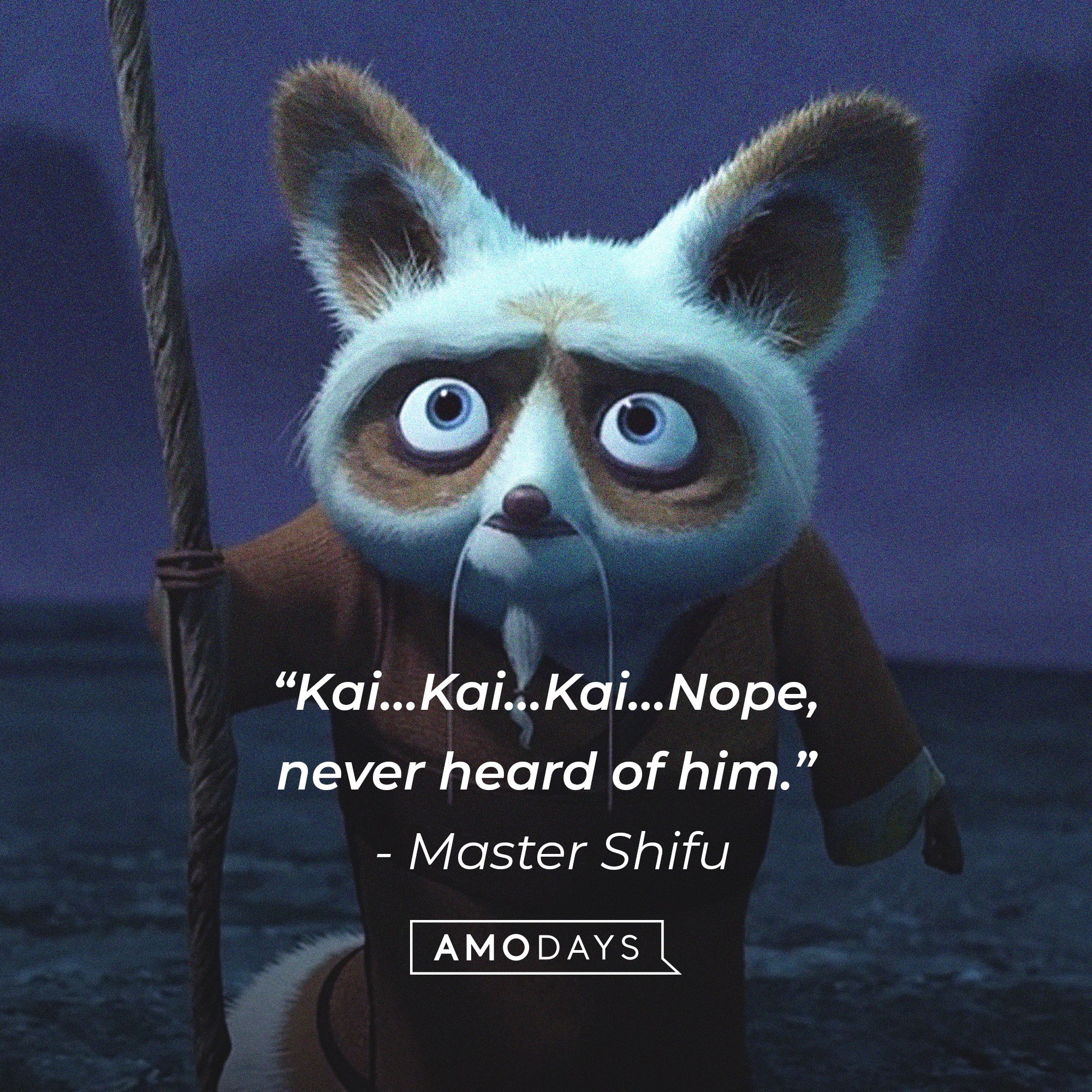  Master Shifu’s quote: “Kai…Kai…Kai…Nope, never heard of him.”  | Image: AmoDays