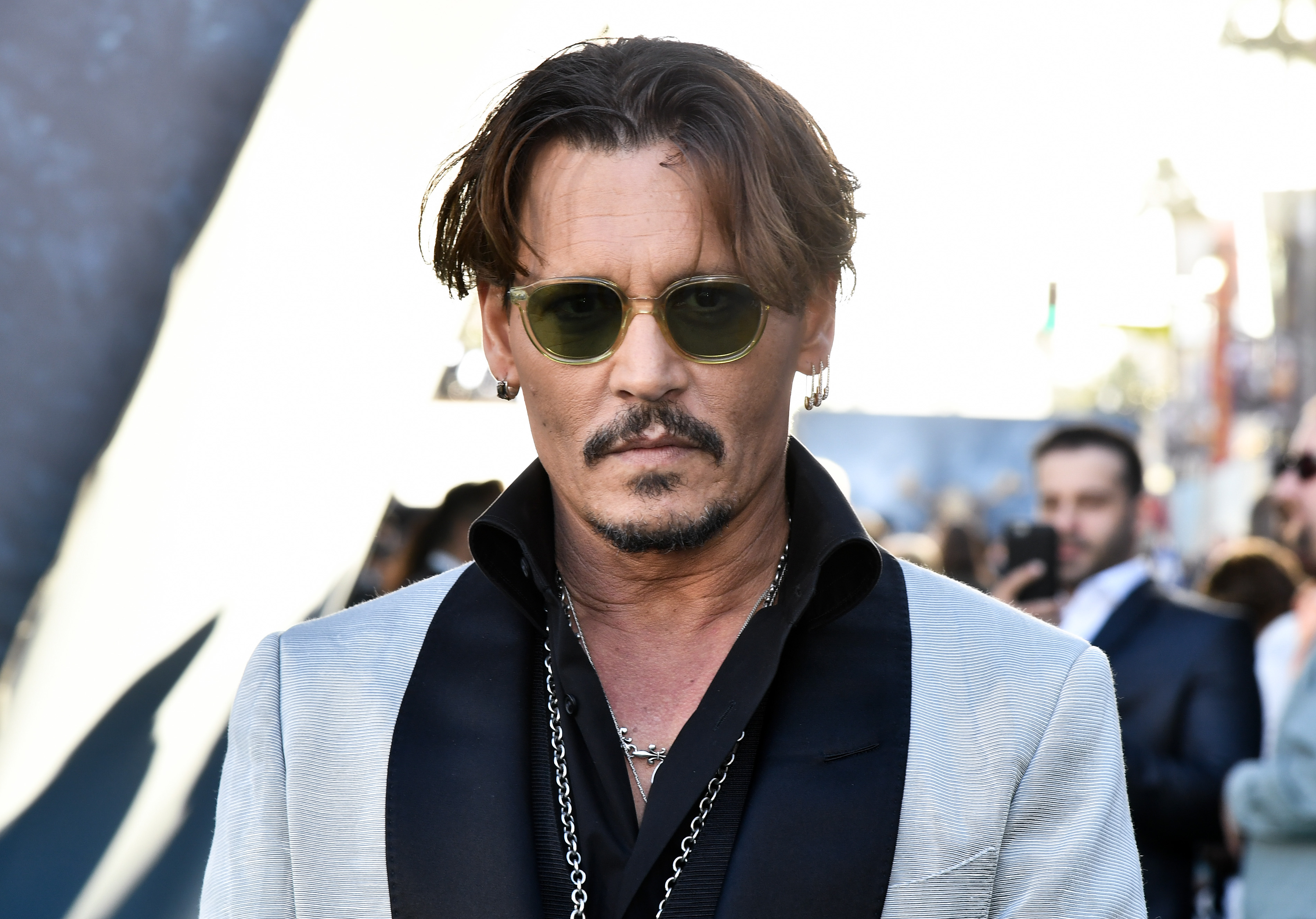 Johnny Depp at the film premiere of "Pirates of the Caribbean: Dead Men Tell No Tales," 2017 | Source: Getty Images