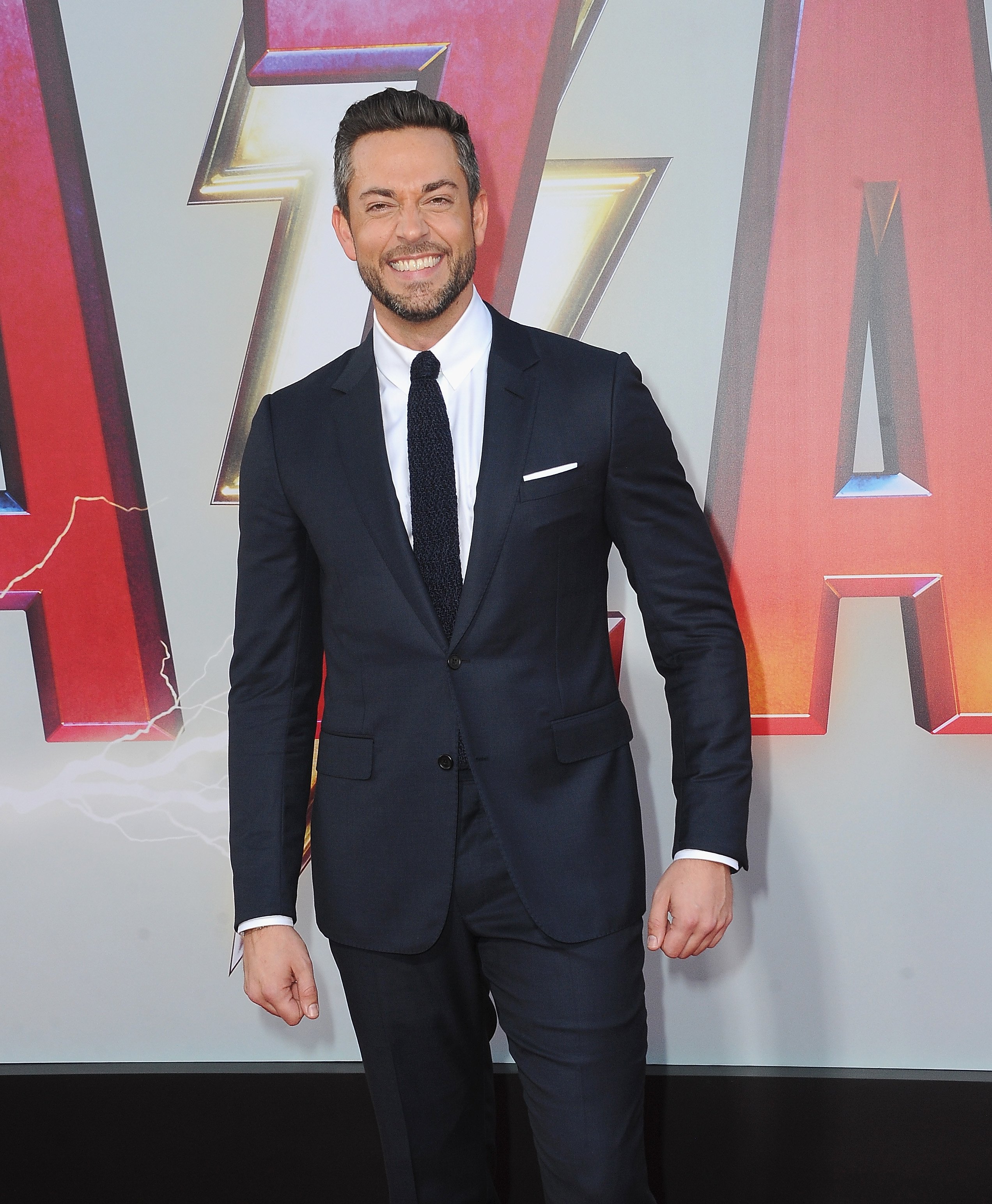Zachary Levi arrives for the Warner Bros. Pictures And New Line Cinema's World Premiere Of "SHAZAM!" on March 28, 2019, in Hollywood, California. | Source: Getty Images
