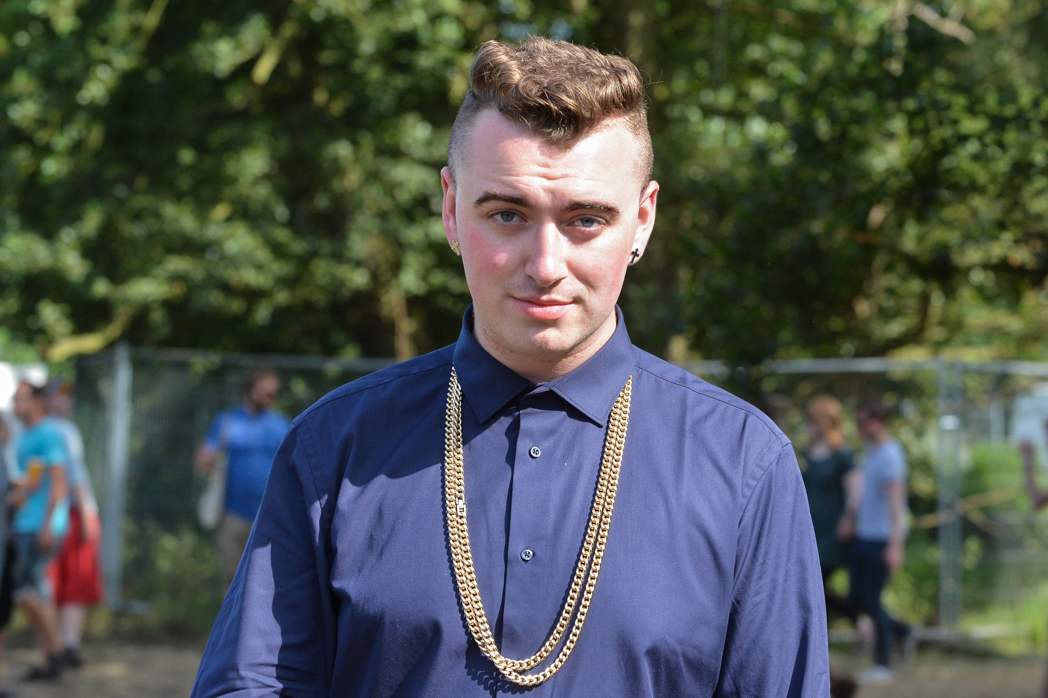 Sam Smith posed backstage on Day 4 of Latitude Festival 2013 at Henham Park Estate on July 21, 2013, in Southwold, England. | Source: Getty Images
