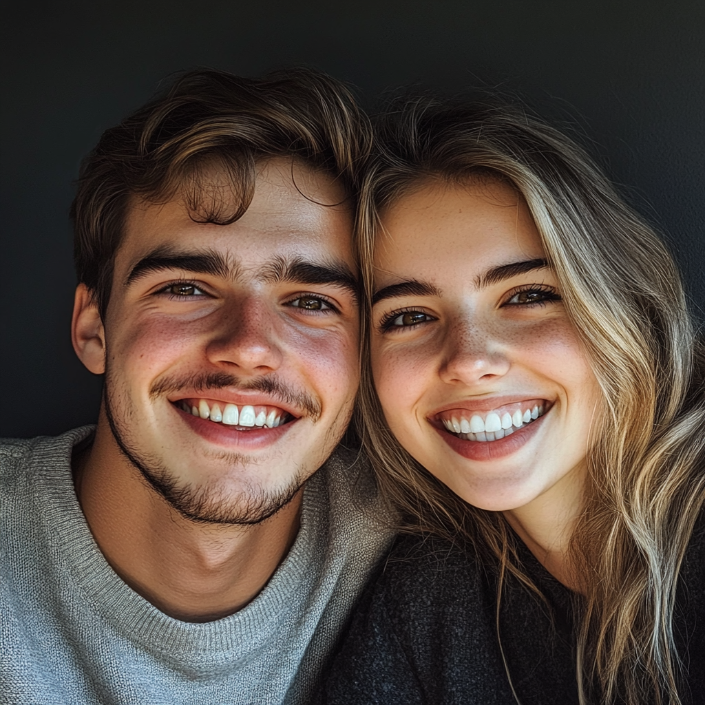 A smiling young couple | Source: Midjourney