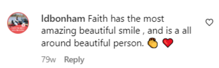 A fan's comment regarding Faith Hill's appearance. | Source: Instagram.com/people