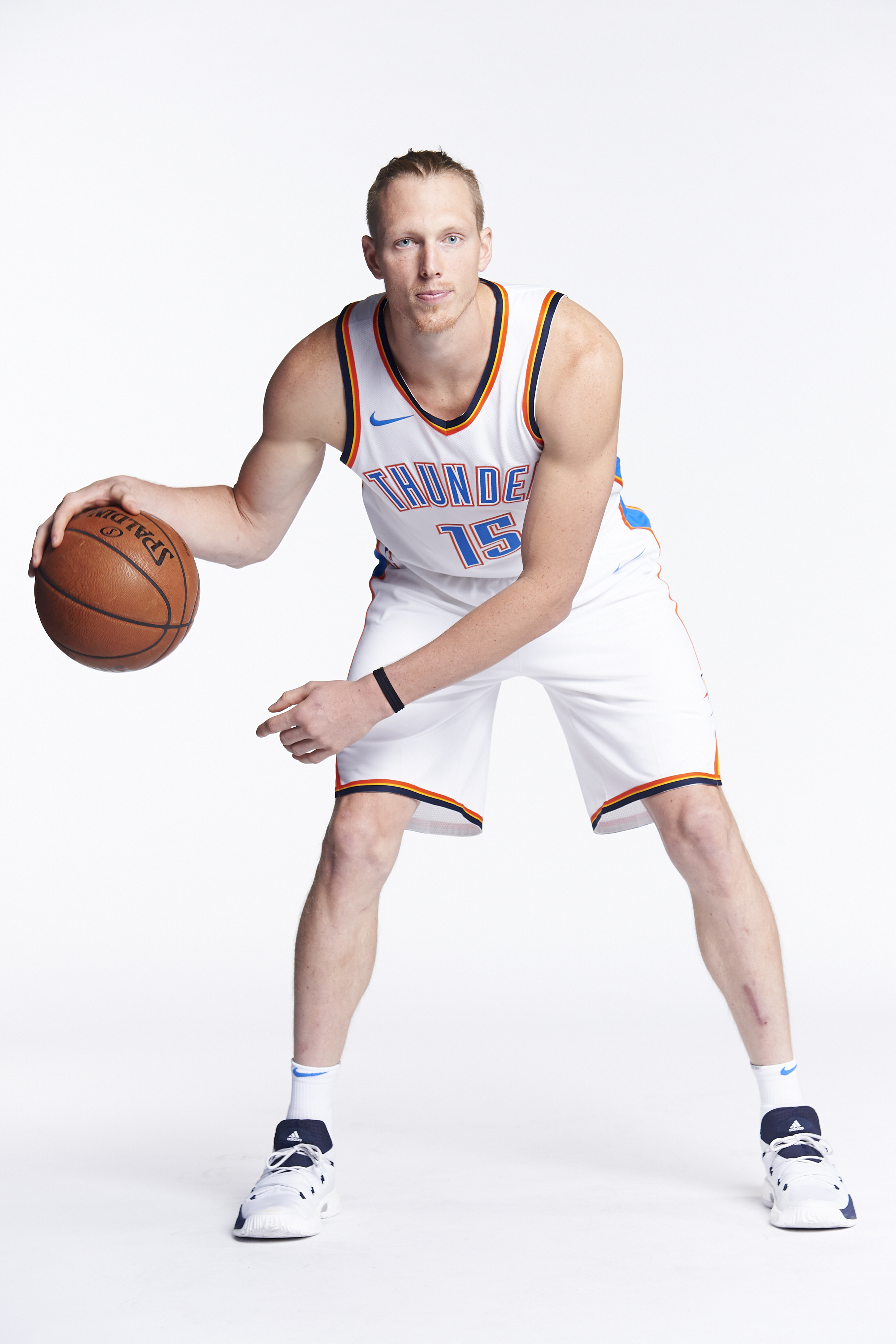 Kyle Singler #15 of the Oklahoma City Thunder poses for a photo during media day in Oklahoma City, Oklahoma, on September 25, 2017. | Source: Getty Images