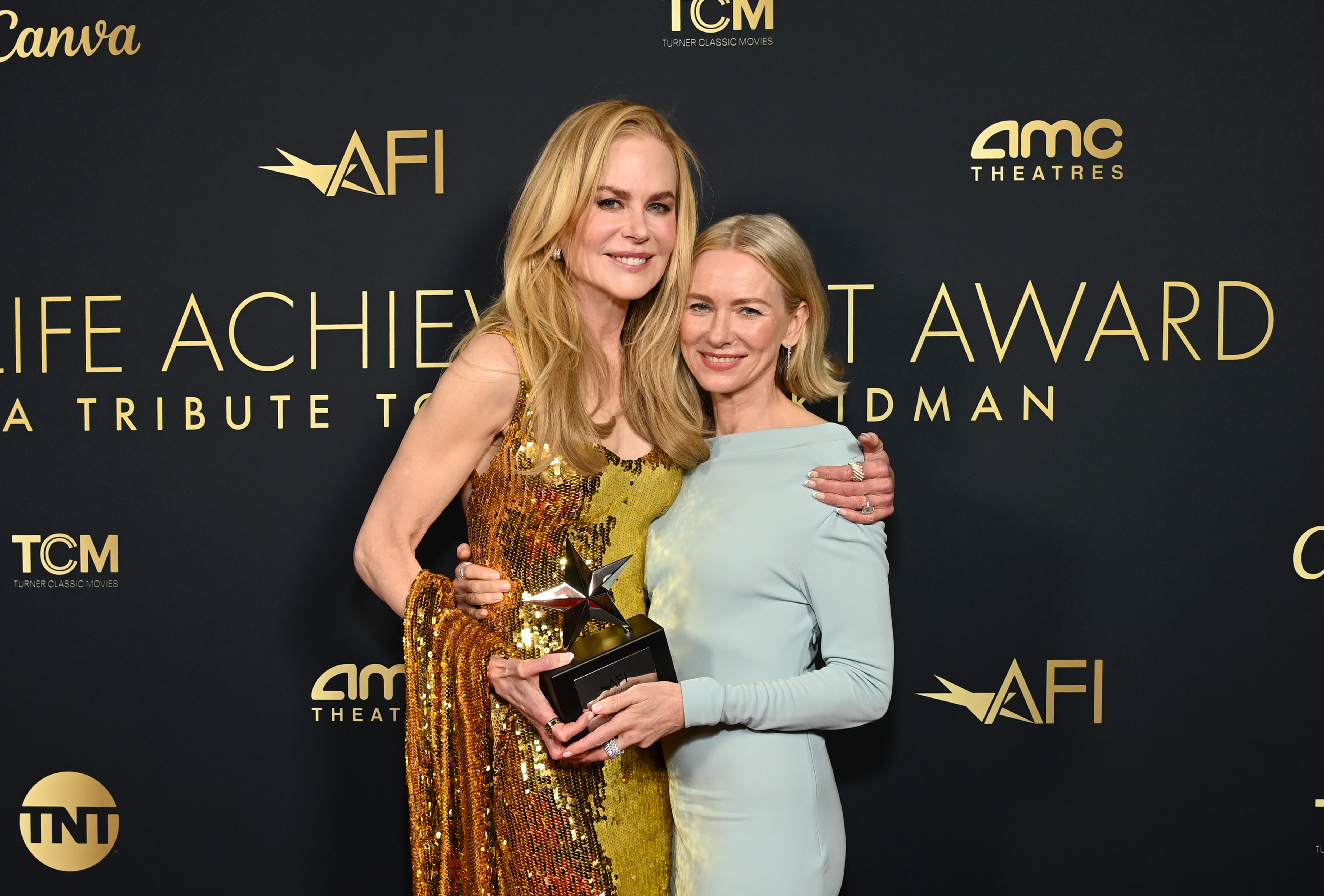 Nicole Kidman and Naomi Watts at the 49th AFI Life Achievement Award: A Tribute To Nicole Kidman event in Los Angeles, California on April 27, 2024 | Source: Getty Images