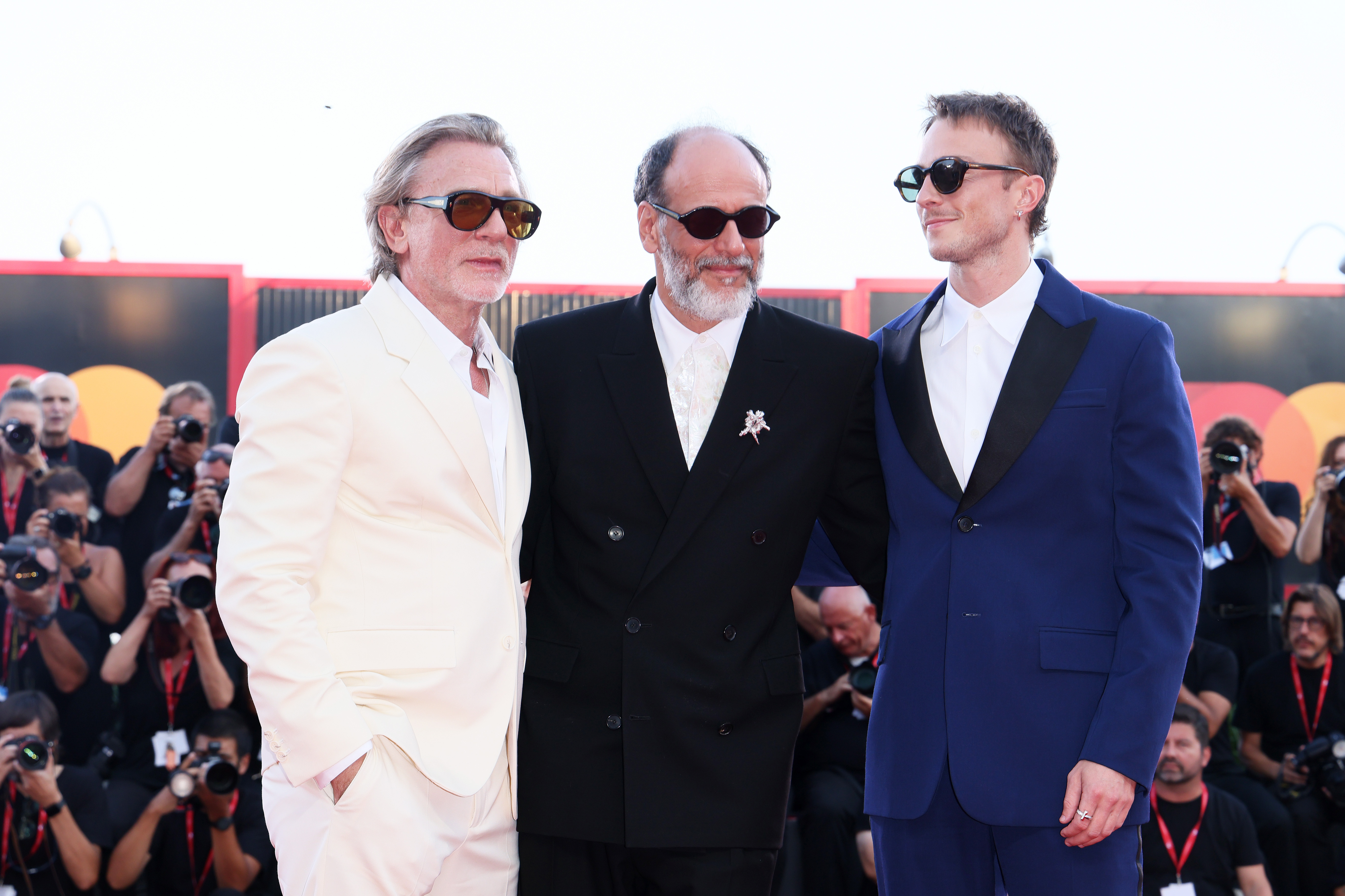 Daniel Craig, Luca Guadagnino, and Drew Starkey on September 03, 2024, in Venice, Italy | Source: Getty Images