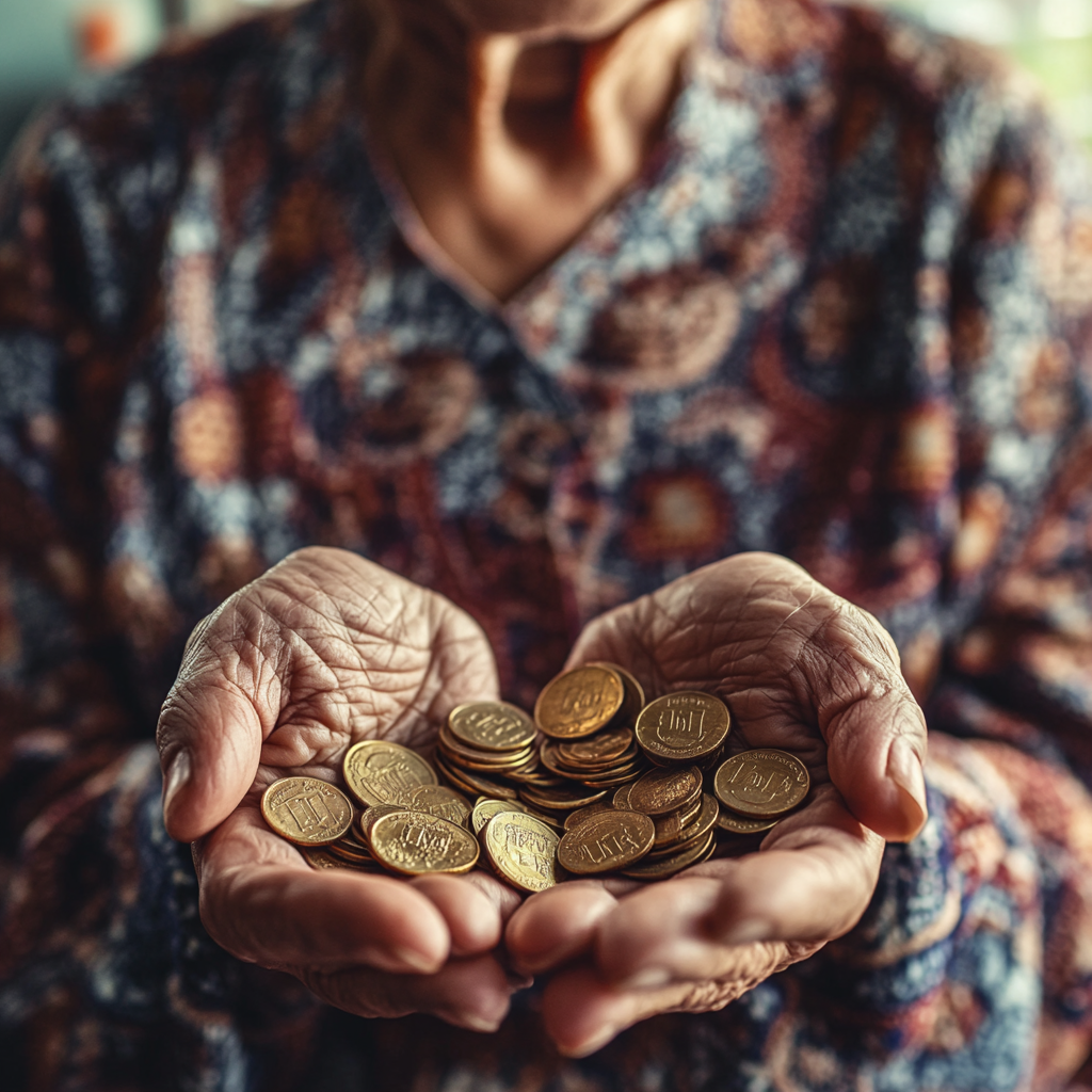 A person's hands full of coins | Source: Midjourney