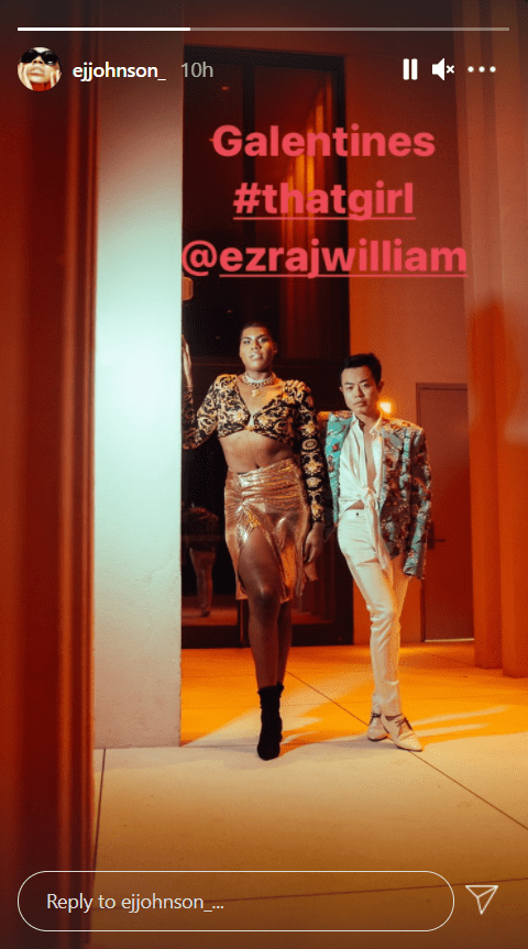 Magic Johnson S Son Ej Flaunts Toned Belly And Long Legs In Skimpy Top Gold Slit Skirt