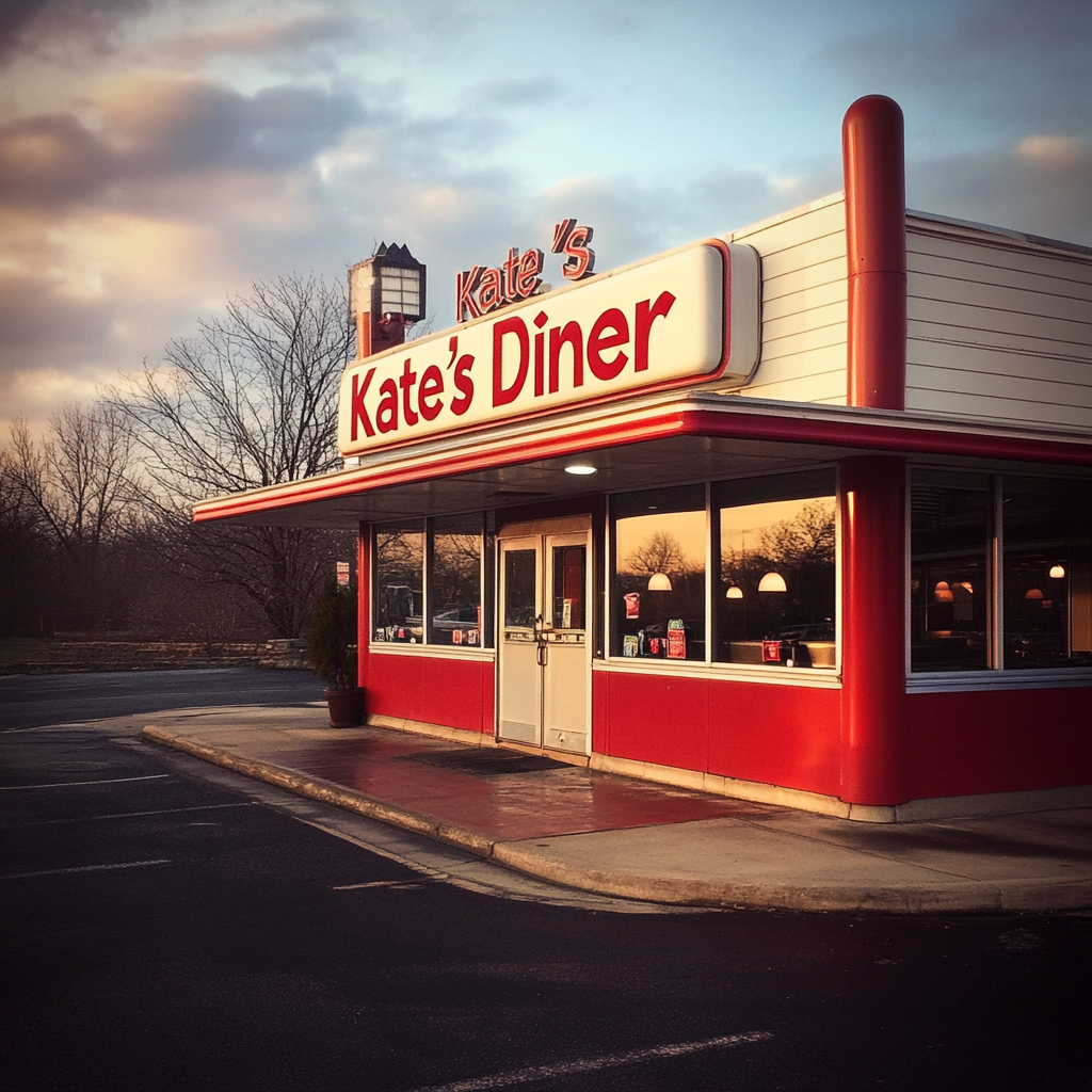 A red and white diner | Source: Midjourney