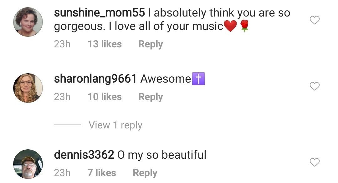Screenshot of comments from Reba McEntire's Instagram photo on October 24, 2020. | Photo: Instagram/Reba McEntire