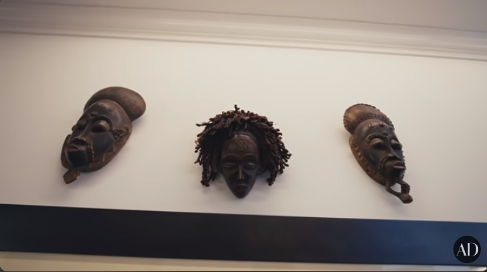 Viola Davis' living room art in her Los Angeles home, from a video dated January 5, 2023 | Source: youtube.com/ArchitecturalDigest