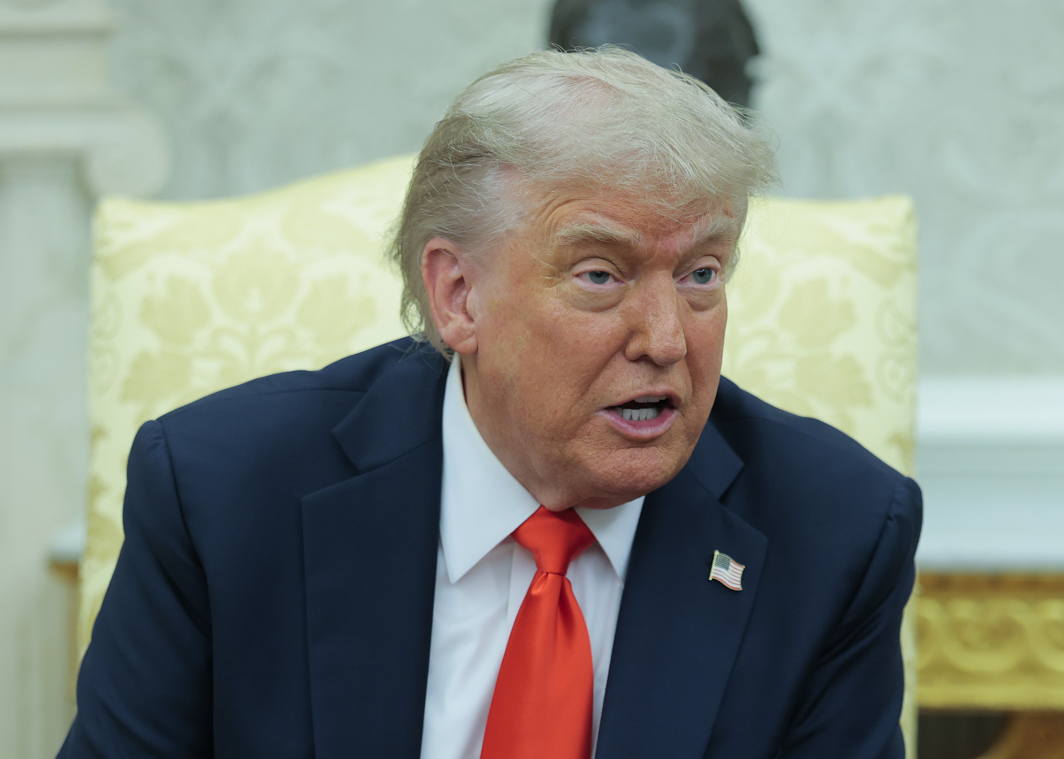 President Donald Trump during a meeting in the Oval Office at the White House on June 5, 2025, in Washington, D.C. | Source: Getty Images