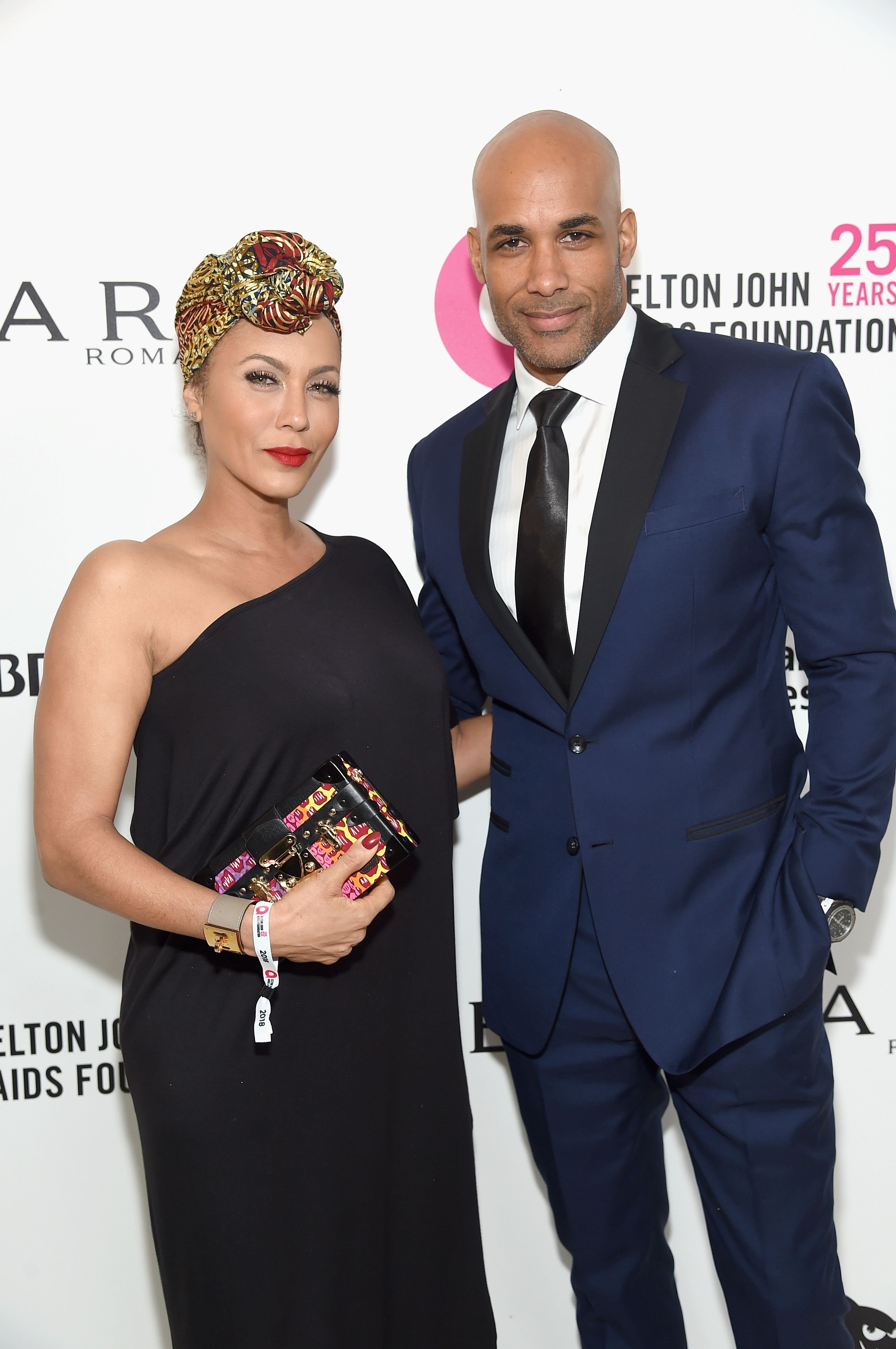 Nicole Ari Parker (L) and Boris Kodjoe attends the 26th annual Elton John AIDS Foundation Academy Awards Viewing Party at The City of West Hollywood Park on March 4, 2018 in West Hollywood, California. | Source: Getty Images