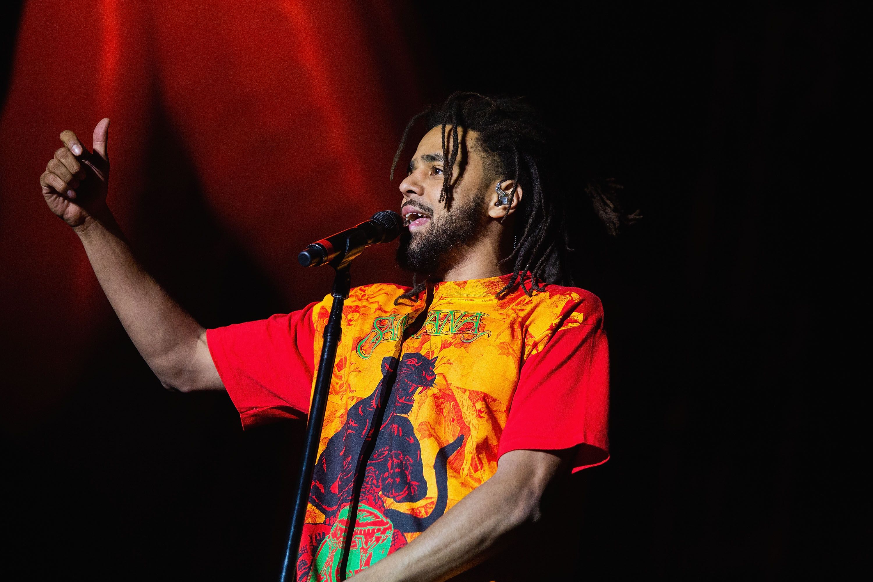 J. Cole at the Bumbershoot at Seattle Center on September 1, 2018, in Seattle, Washington. | Source: Getty Images