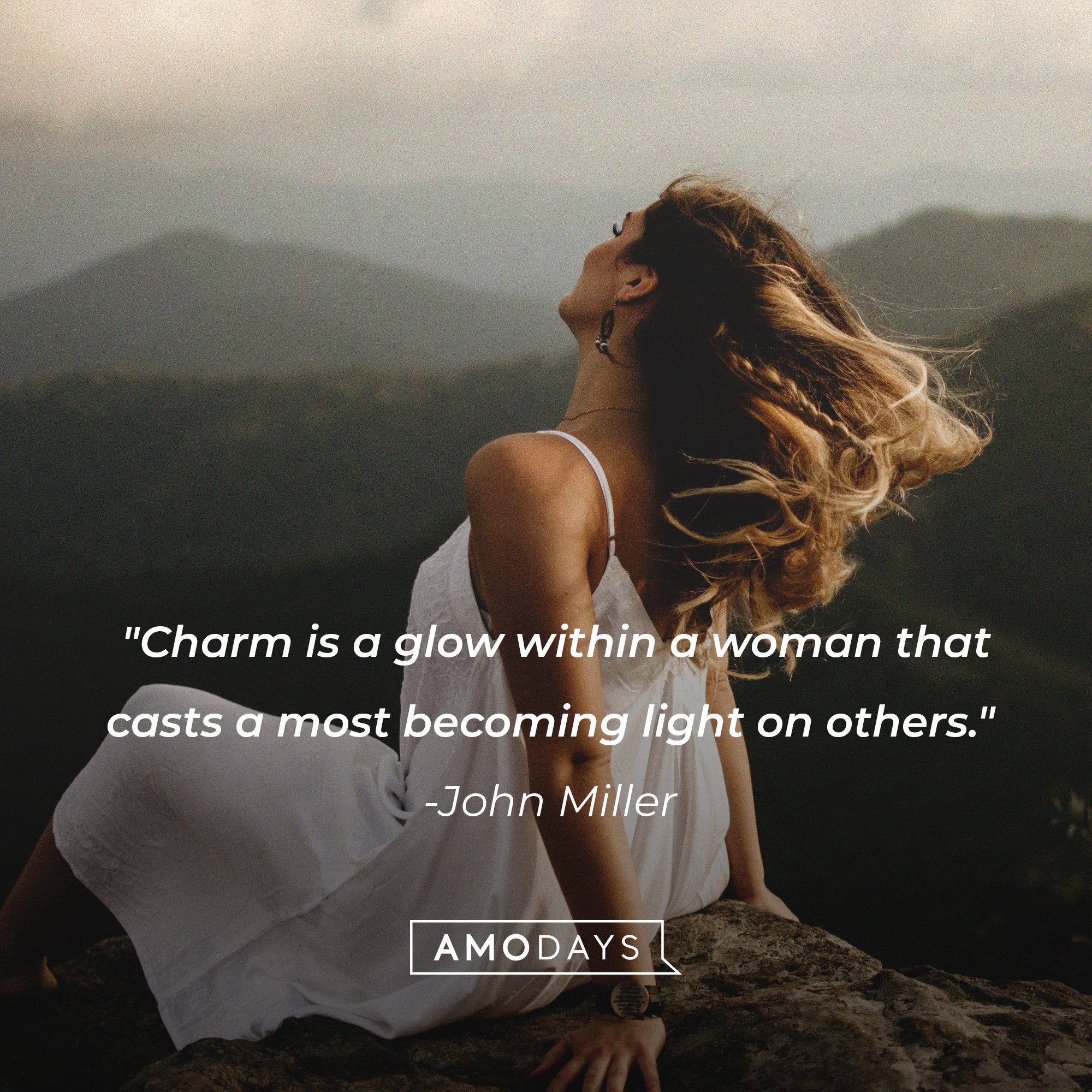 John Miller’s quote: "Charm is a glow within a woman that casts a most becoming light on others." | Image: AmoDays   