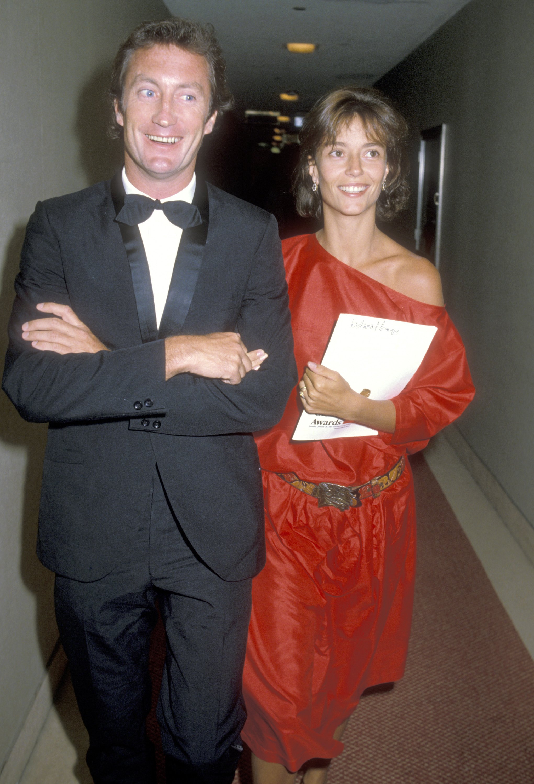 Actor Bryan Brown and Actress Rachel Ward at the 41st Annual Golden Globe Awards on January 28, 1984 at Beverly Hilton Hotel in Beverly Hills, California. | Source: Getty Images
