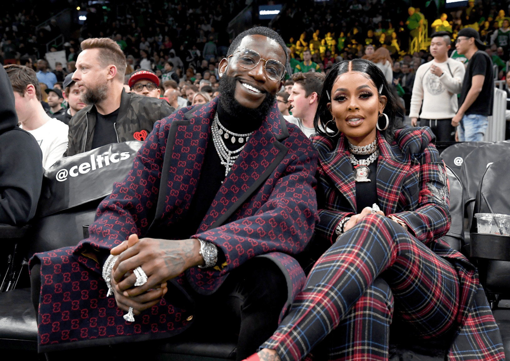 Gucci Mane and Keyshia Ka'oir at the game between the Boston Celtics and the Brooklyn Nets on November 27, 2019. | Source: Getty Images