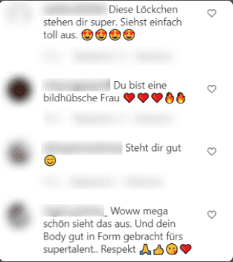 Kommentare unter Evelyn Burdeckis Instagram-Beitrag | Quelle: instagram.com/evelyn_burdecki/