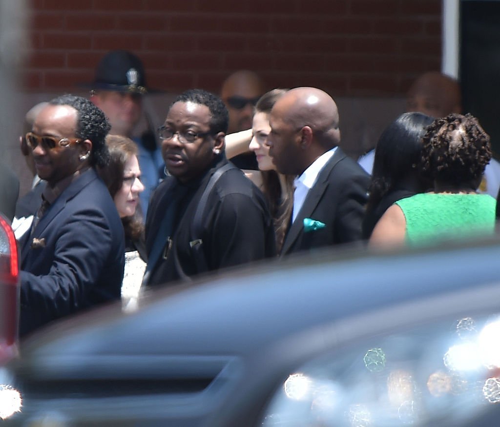 Bobby Brown at the funeral of his and Whitney Houston's daughter, Bobbi Kristina Brown on August 1, 2015 at St. James United Methodist Church in Alpharetta, Georgia. | Source: Getty