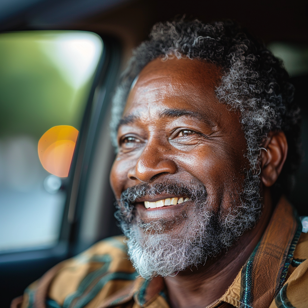 A kind man in a car | Source: Midjourney