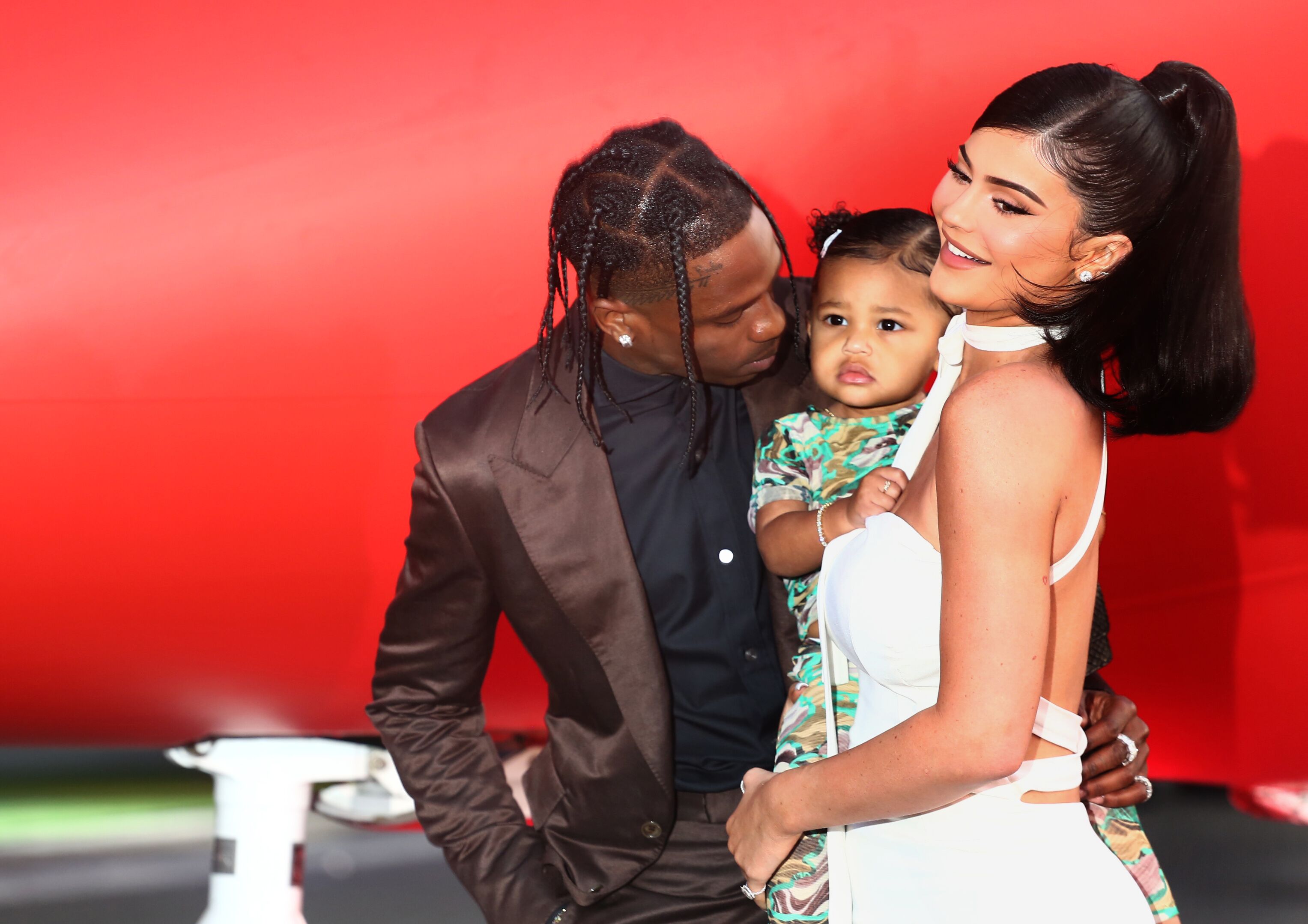 Stormi Webster with her parents Kylie Jenner and Travis Scott/ Source: Getty Images
