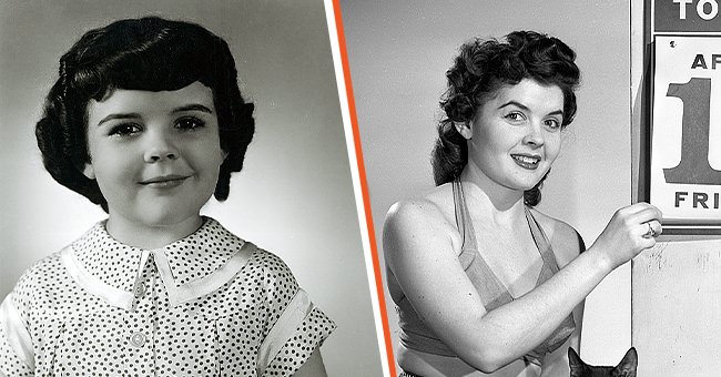 Darla Hood in a side-by-side photo of her during her younger years in "Our Gang," and in her older years. | Source: Getty Images