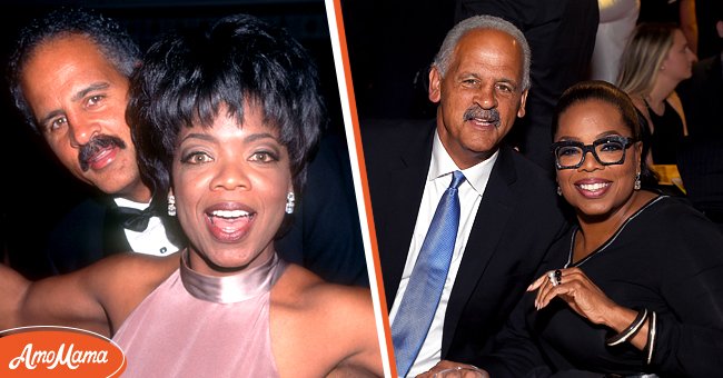 [Left]Photo of media mogul Oprah Winfrey and Stedman Graham at an event; [Right] Stedman Graham (L) and Oprah Winfrey celebrate The 75th Annual Golden Globe Awards with Moet & Chandon at The Beverly Hilton Hotel on January 7, 2018 | Photo: Getty Images