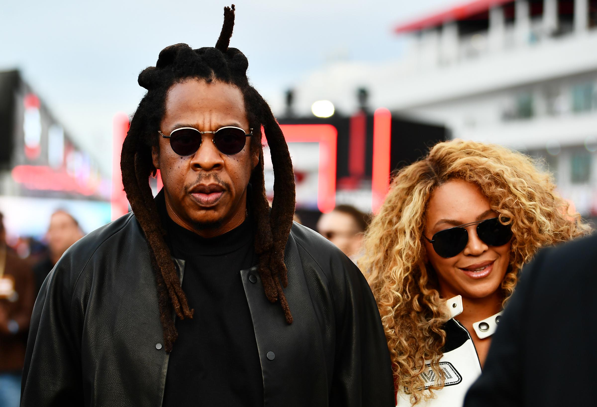 Jay-Z and Beyonce in the Paddock prior to the F1 Grand Prix of Las Vegas at Las Vegas Strip Circuit on November 22, 2025 in Nevada. | Source: Getty Images