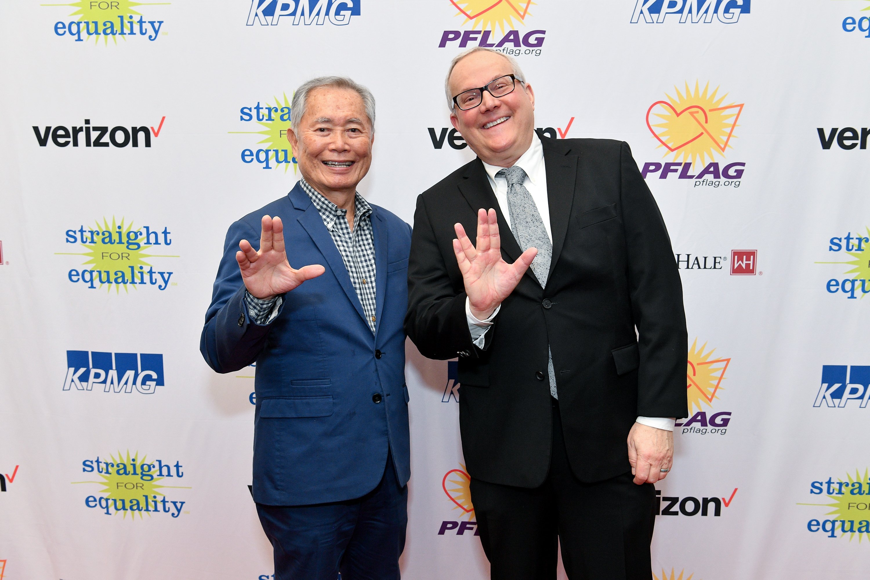 George Takei and Brad Altman at the "PFLAG Gives Thanks: Celebrating Inclusion in the Workplace" event in New York on November 18, 2019 | Source: Getty Images