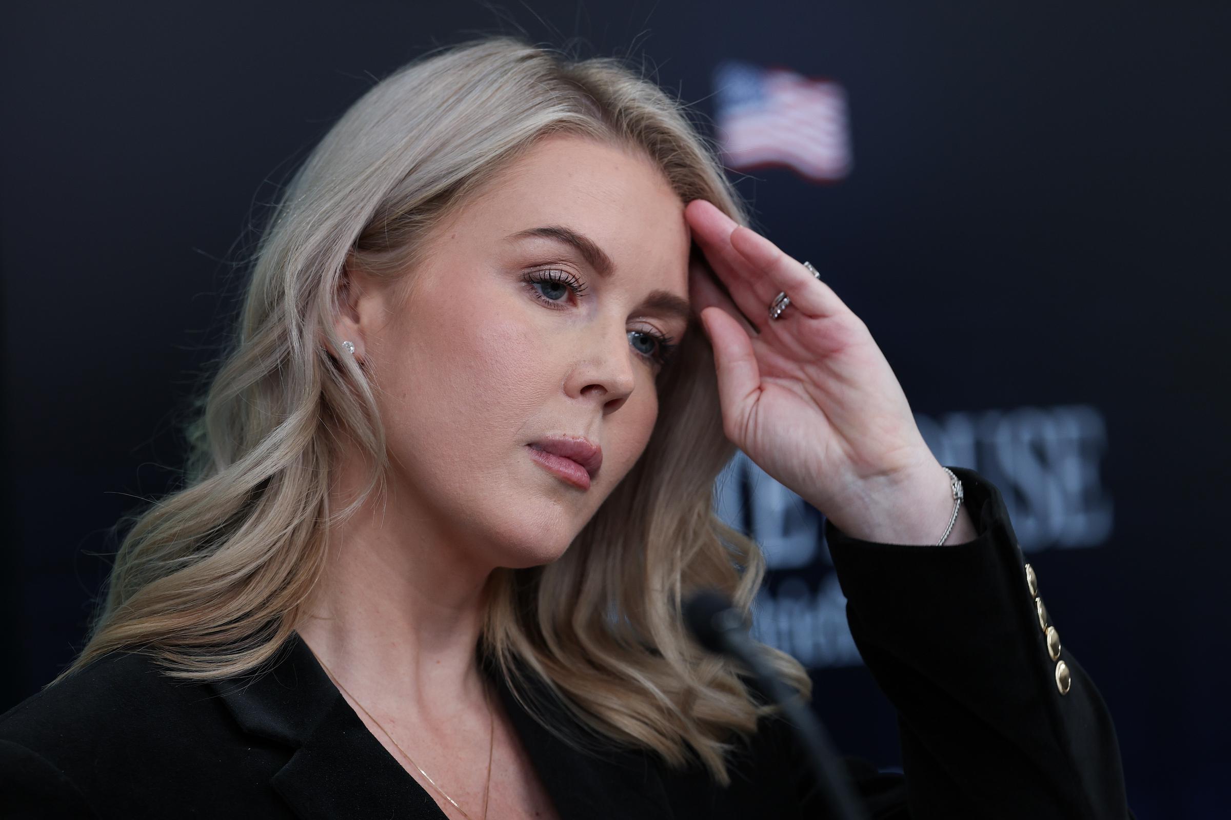 Karoline Leavitt speaks during a White House press briefing, Washington, DC, on November 20, 2025 | Source: Getty Images