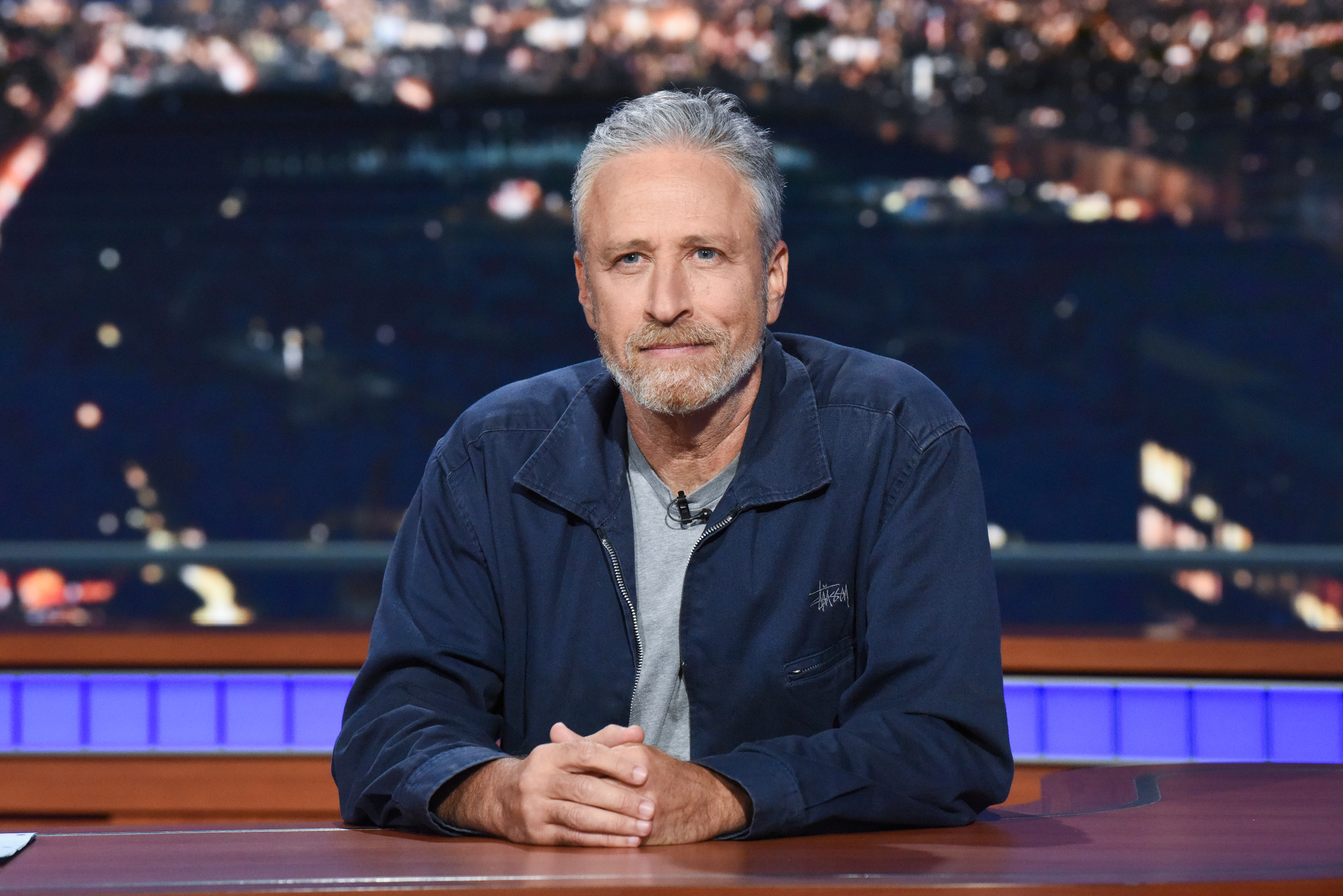 "The Late Show with Stephen Colbert" and guest Jon Stewart on the June 17, 2019 show in New York | Source: Getty Images