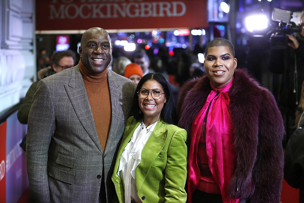 Magic Johnson, Cookie Johnson and EJ Johnson attend "To Kill A Mockingbird" Broadway Opening Night at Shubert Theatre on December 13, 2018 in New York City. I Image: Getty Images.