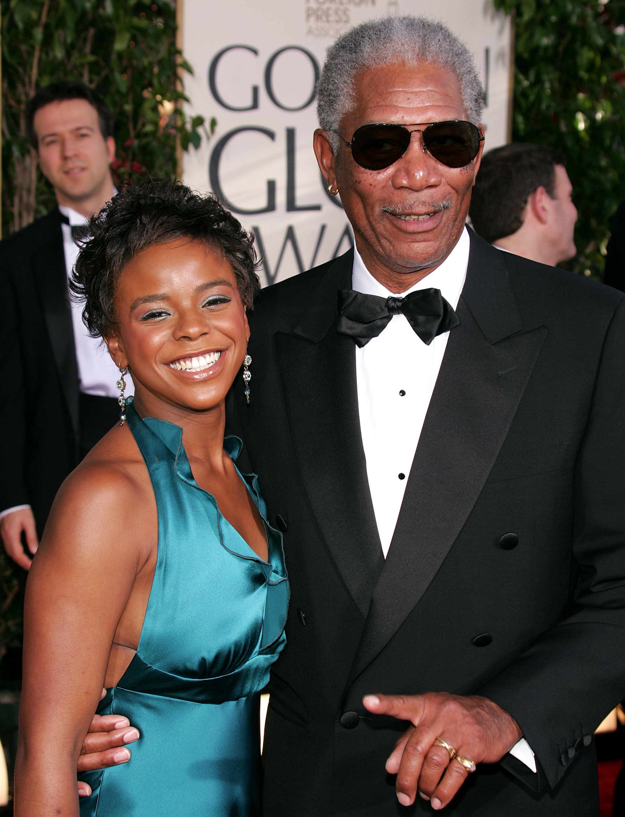 Morgan Freeman and granddaughter E'Dena Hines arrive to the 62nd Annual Golden Globe Awards on January 16, 2005 | Source: Getty Images