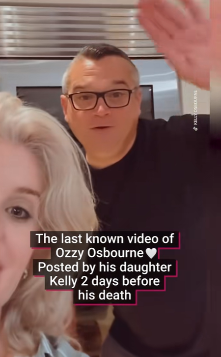 Louis Osbourne appears in the video frame behind his sister, Kelly and says "Good morning," from a post dated July 24, 2025 | Source: TikTok/metroentertainment