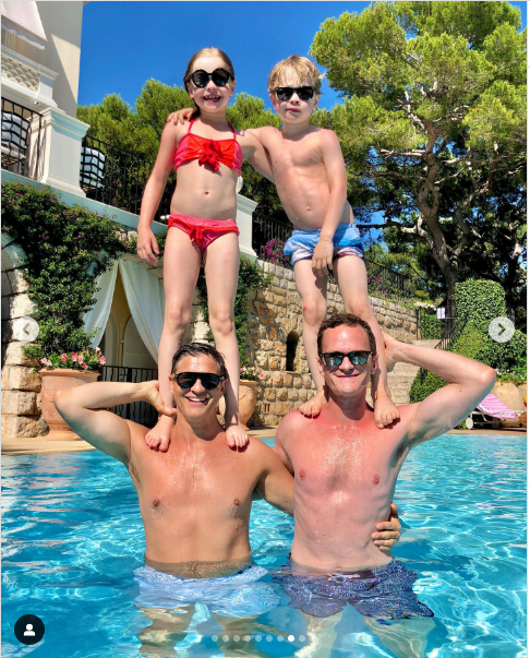 David Burtka and Neil Patrick Harris with their twins from a post dated June 19, 2022. | Source: Instagram/nph