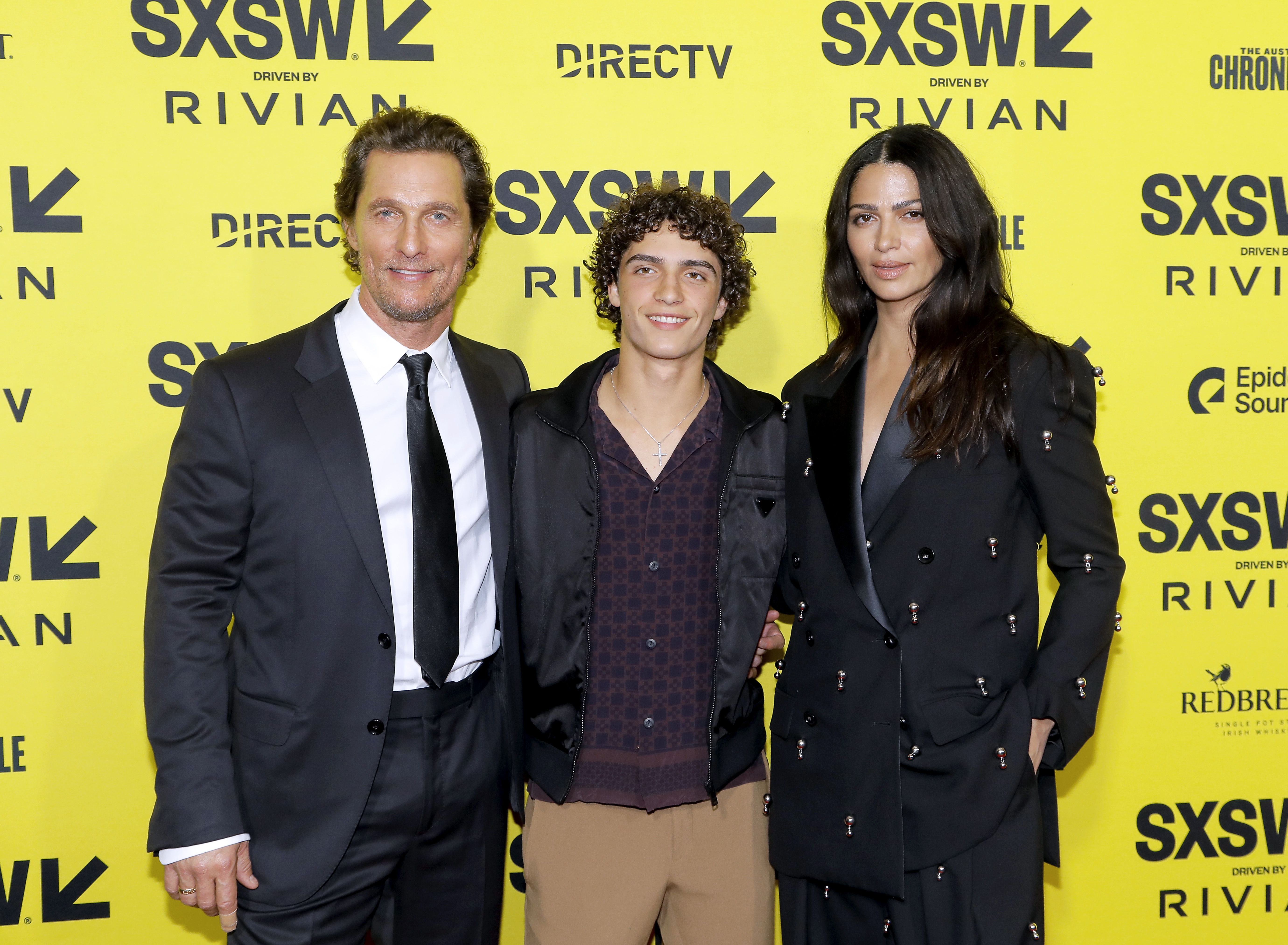 Matthew McConaughey, Levi Alves McConaughey, and Camila Alves attend "The Rivals Of Amziah King" world premiere during the 2025 SXSW Conference and Festival at The Paramount Theatre on March 10, 2025, in Austin, Texas | Source: Getty Images