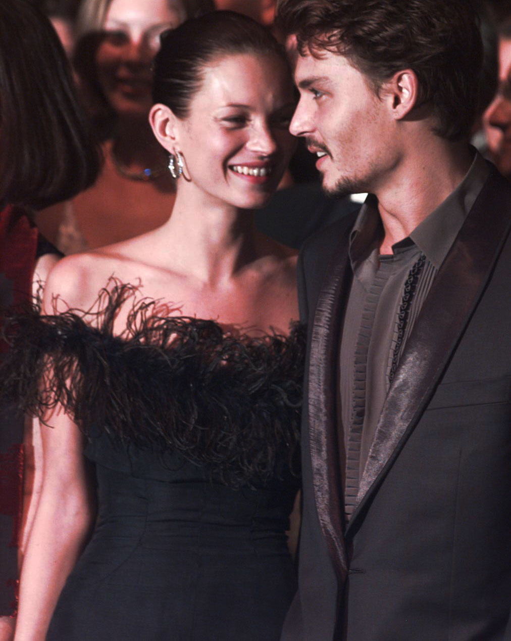 Kate Moss and Johnny Depp at the premiere of "Fear And Loathing In Las Vegas" during the during the 51st Cannes Film Festival in Cannes, France on May 15, 1998 | Source: Getty Images