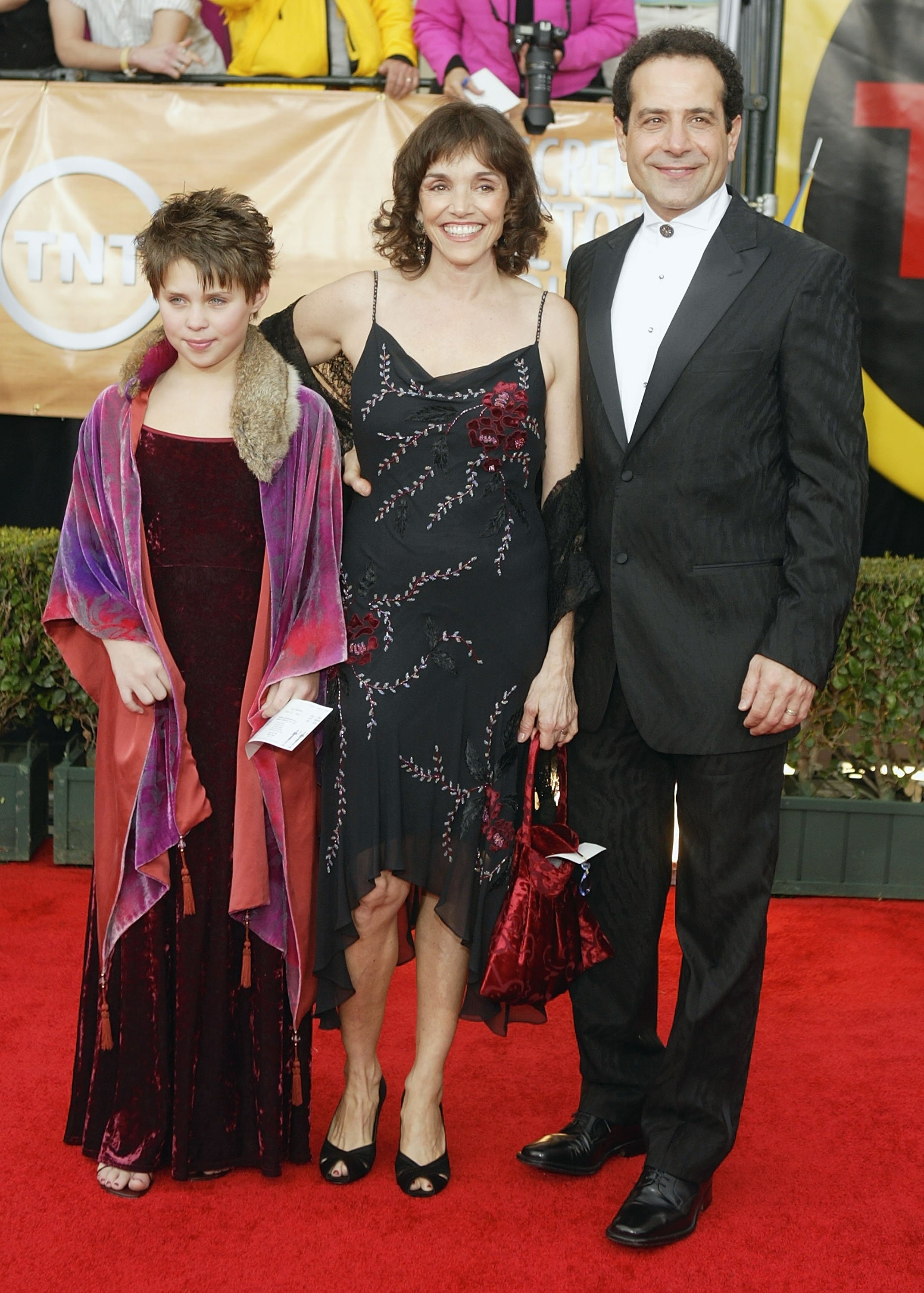 Tony Shalhoub with his wife Brooke Adams and their daughter Sophie attend the 10th Annual Screen Actors Guild Awards at the Shrine Auditorium on February 22, 2004 in Los Angeles, California. | Source: Getty Images