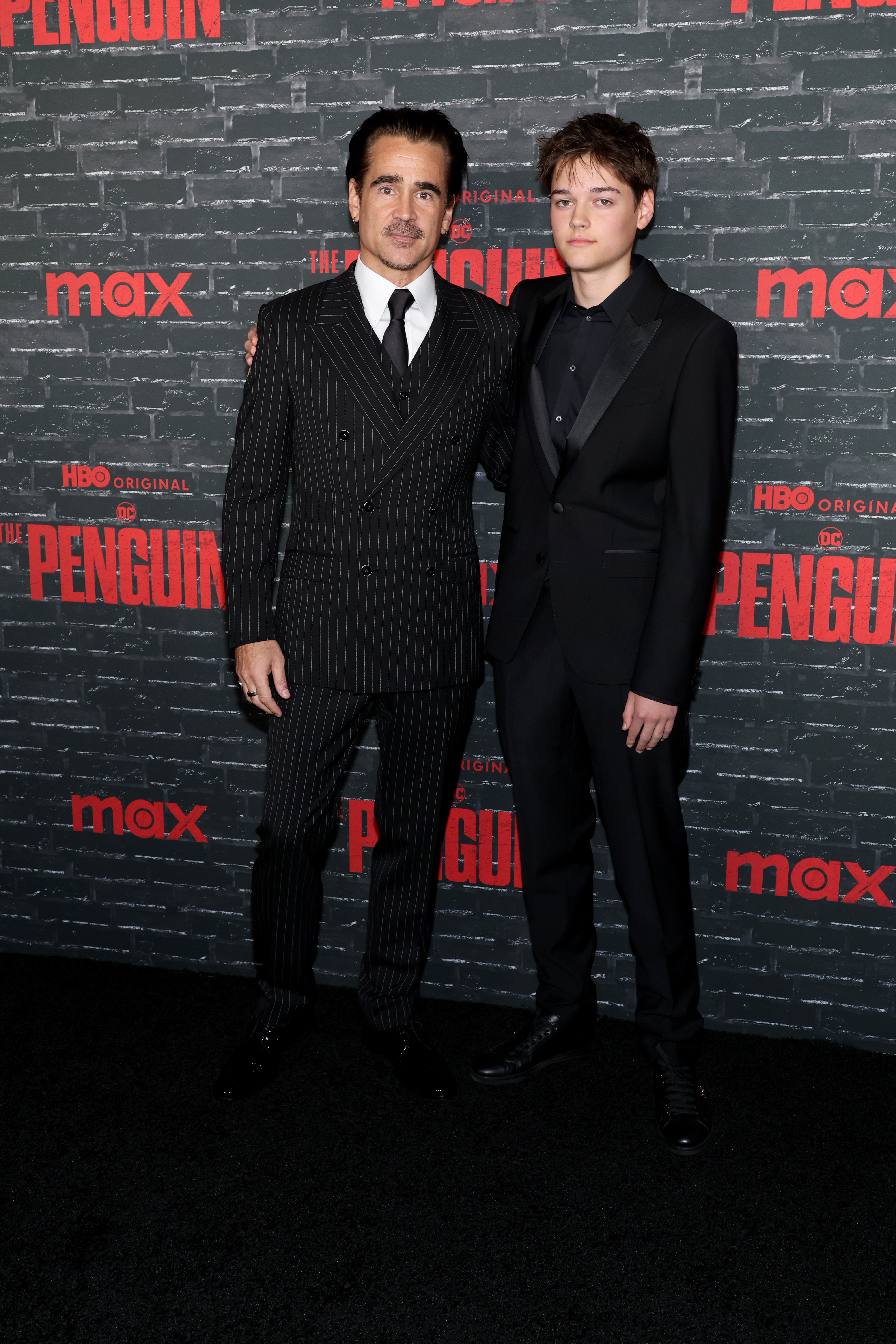 Colin Farrell and Henry Farrell attend HBO's "The Penguin" New York Premiere at Jazz at Lincoln Center on September 17, 2024. | Source: Getty Images