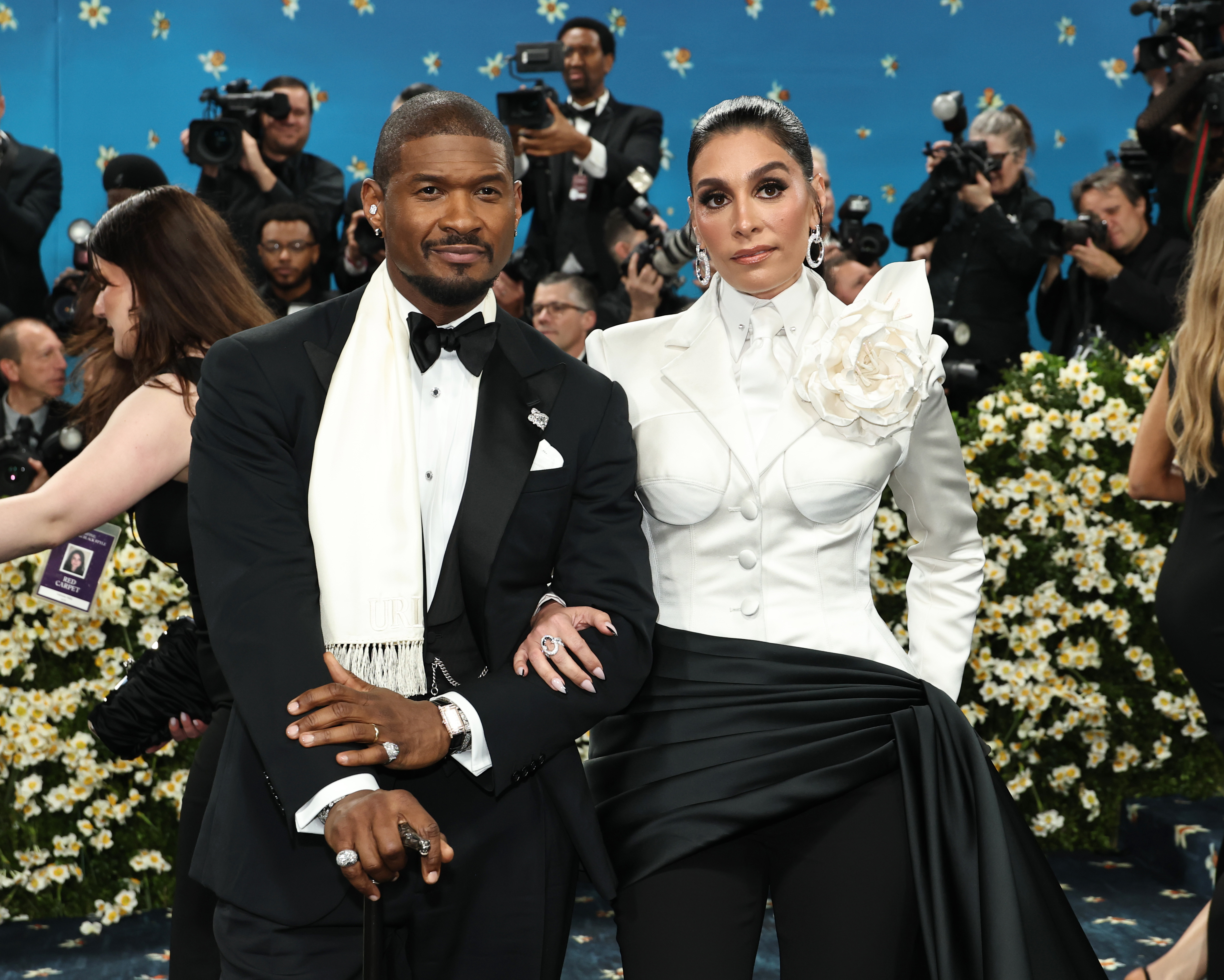 Usher and Jennifer Goicoechea Raymond attend the Met Gala Celebrating "Superfine: Tailoring Black Style" on May 5, 2025, in New York City. | Source: Getty Images