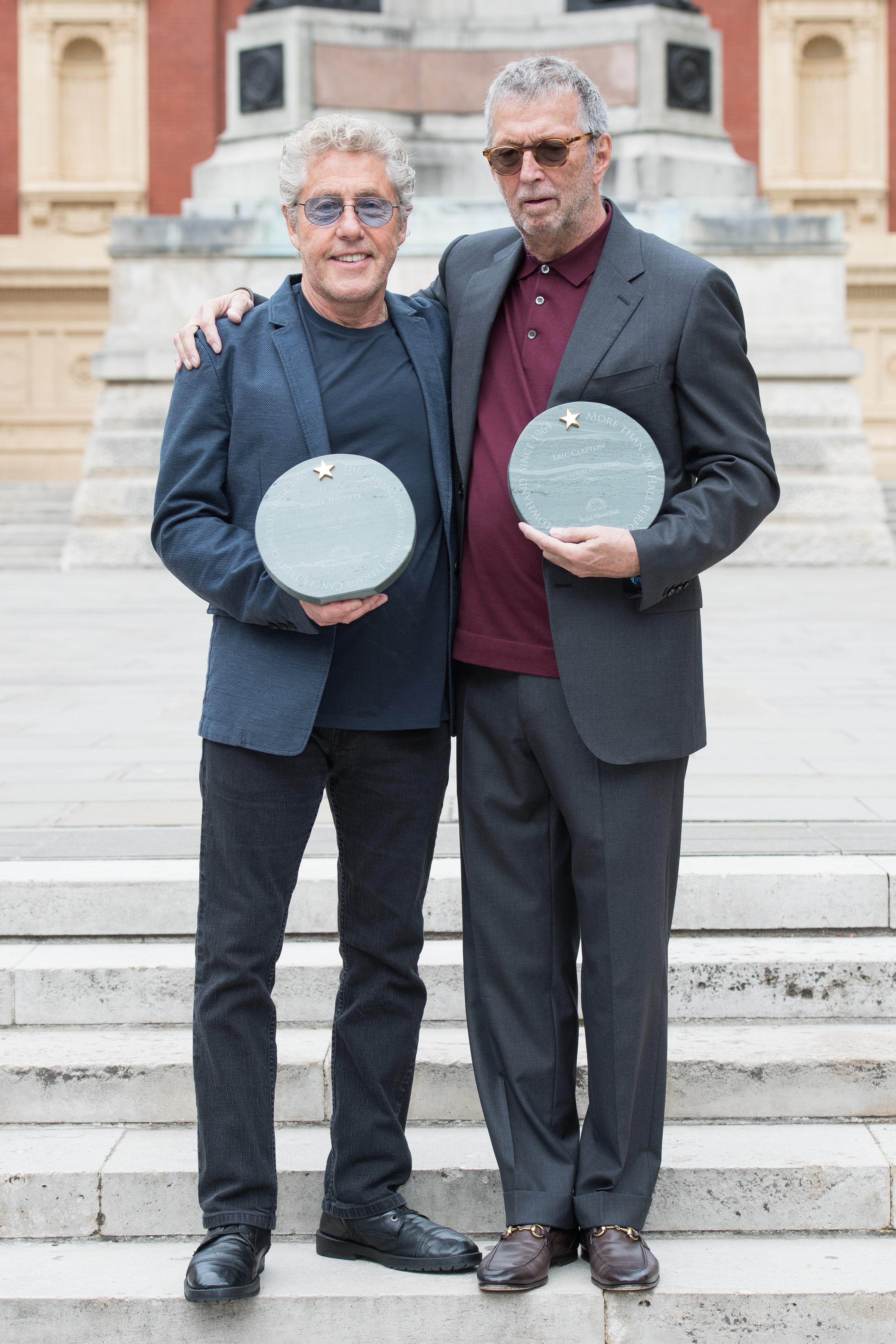 Roger Daltrey and Eric Clapton at the launch of the "Walk Of Fame" on September 4, 2018, in London, England | Source: Getty Images